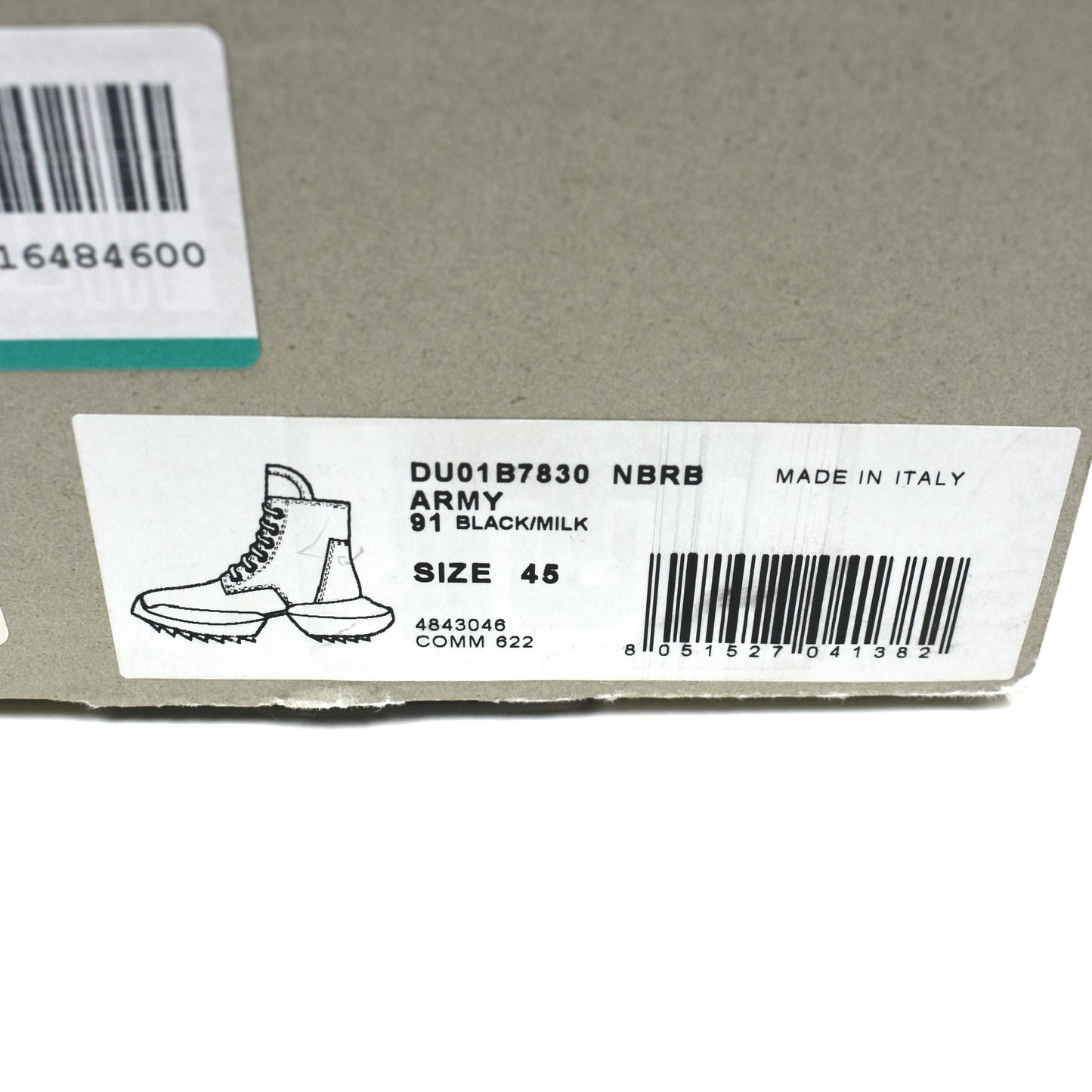 Rick Owens DRKSHDW - Army Sneaker Boot (Black/Milk)