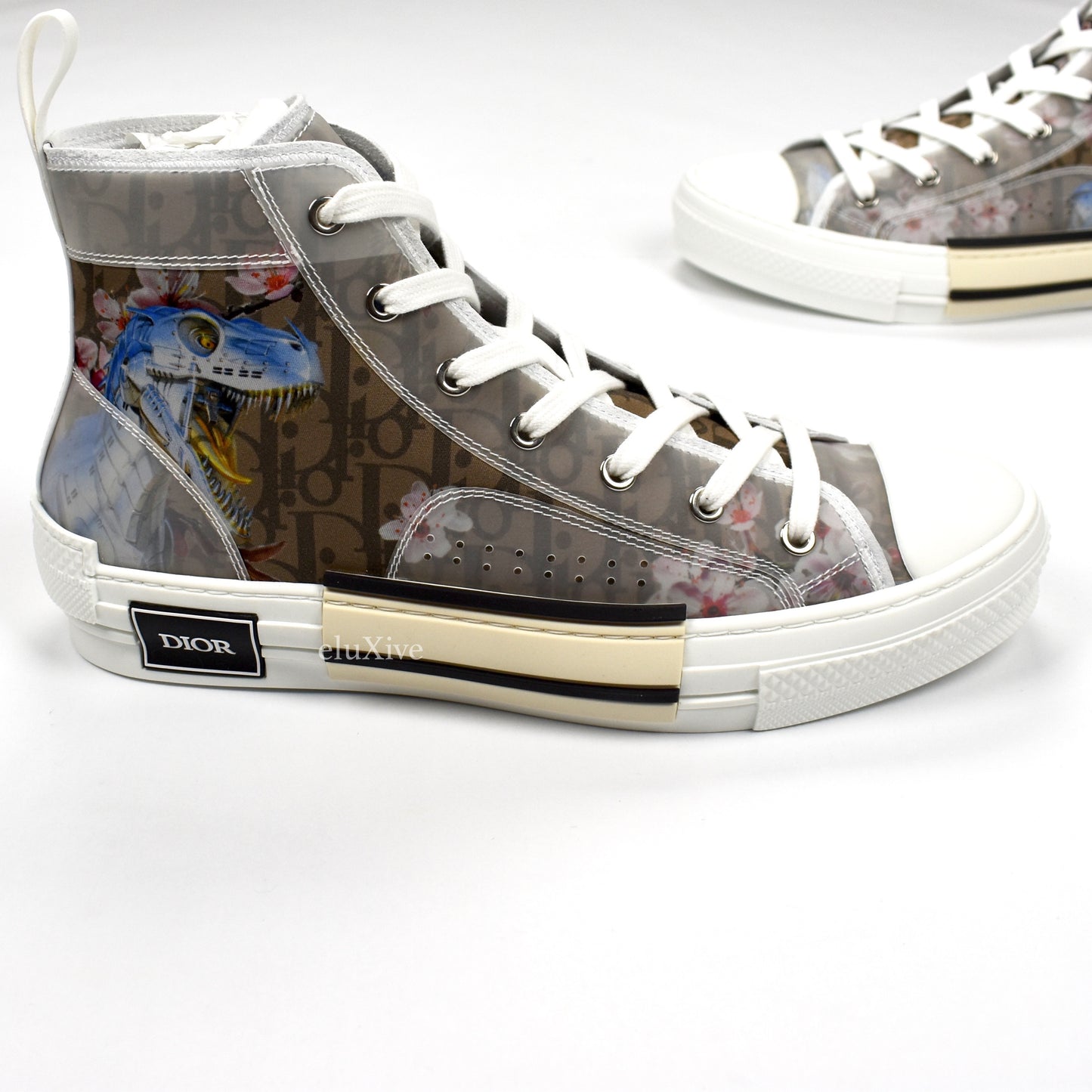 Dior x Sorayama - Dinosaur Print B23 Monogram Sneakers (Brown)