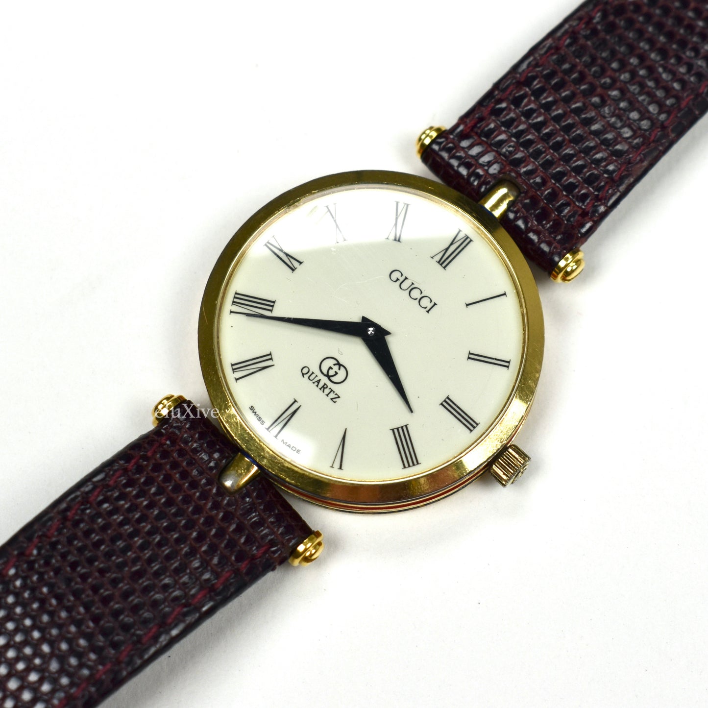 Gucci - 2000M Gold Cream Dial Web Stripe Watch