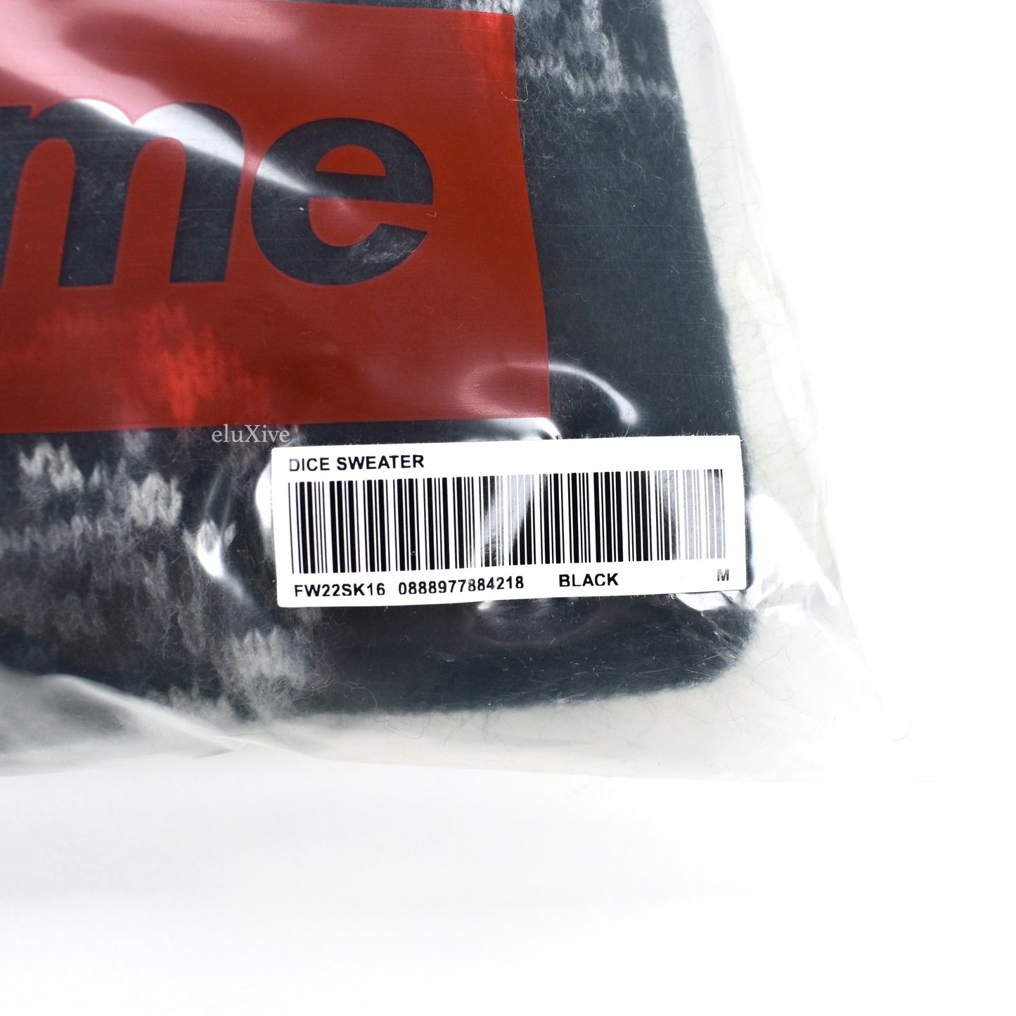 Supreme - Black Dice Jacquard Knit Sweater