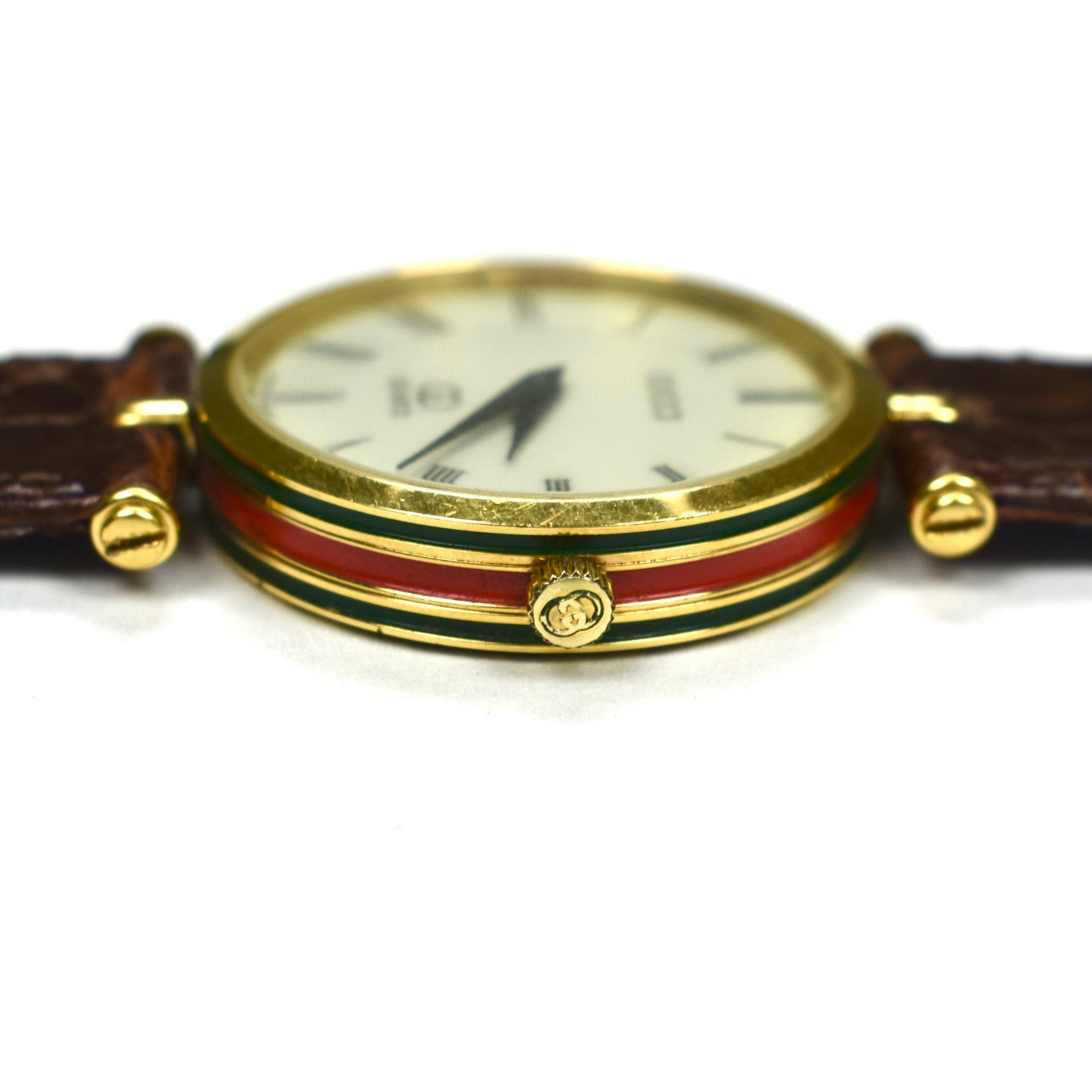 Gucci - 2000M Gold Cream Dial Web Stripe Watch