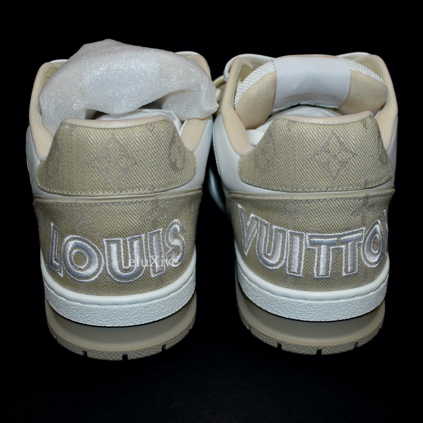 Louis Vuitton - White/Beige Trainer Sneakers with Strap