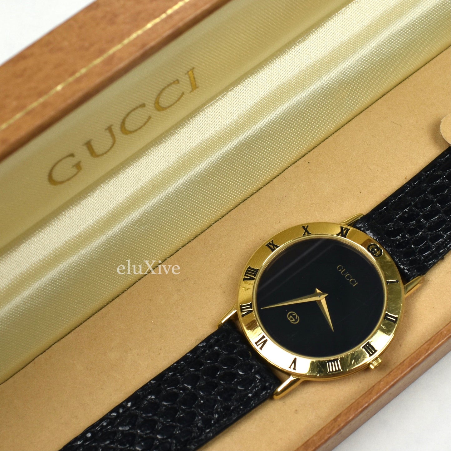 Gucci - 3000M Gold Black Dial Watch