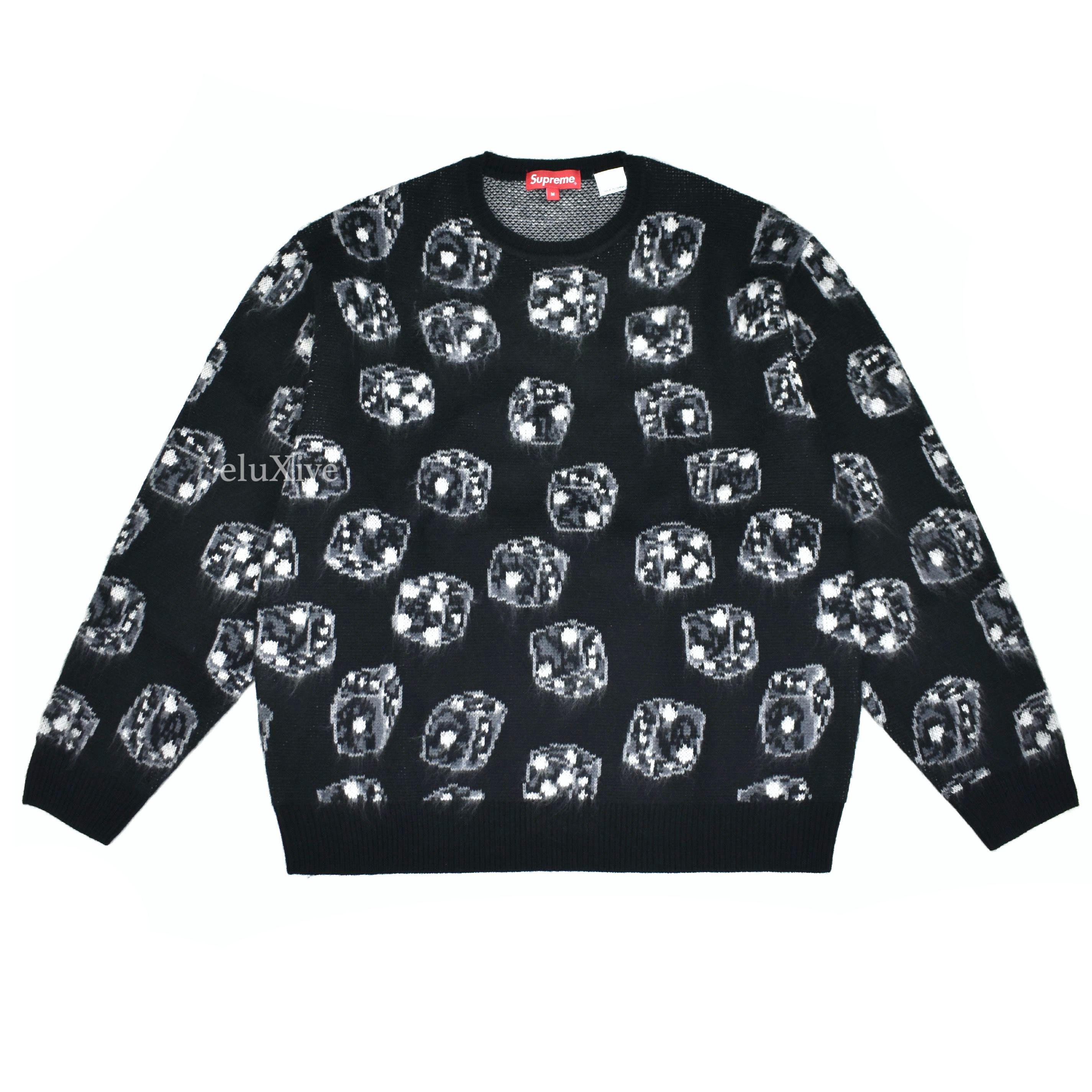 Supreme - Black Dice Jacquard Knit Sweater – eluXive