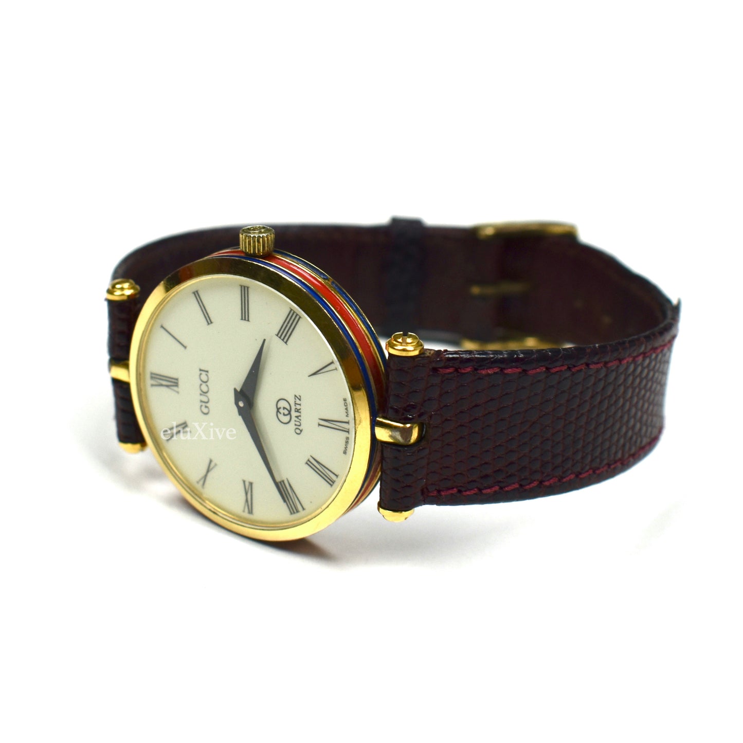 Gucci - 2000M Gold Cream Dial Web Stripe Watch