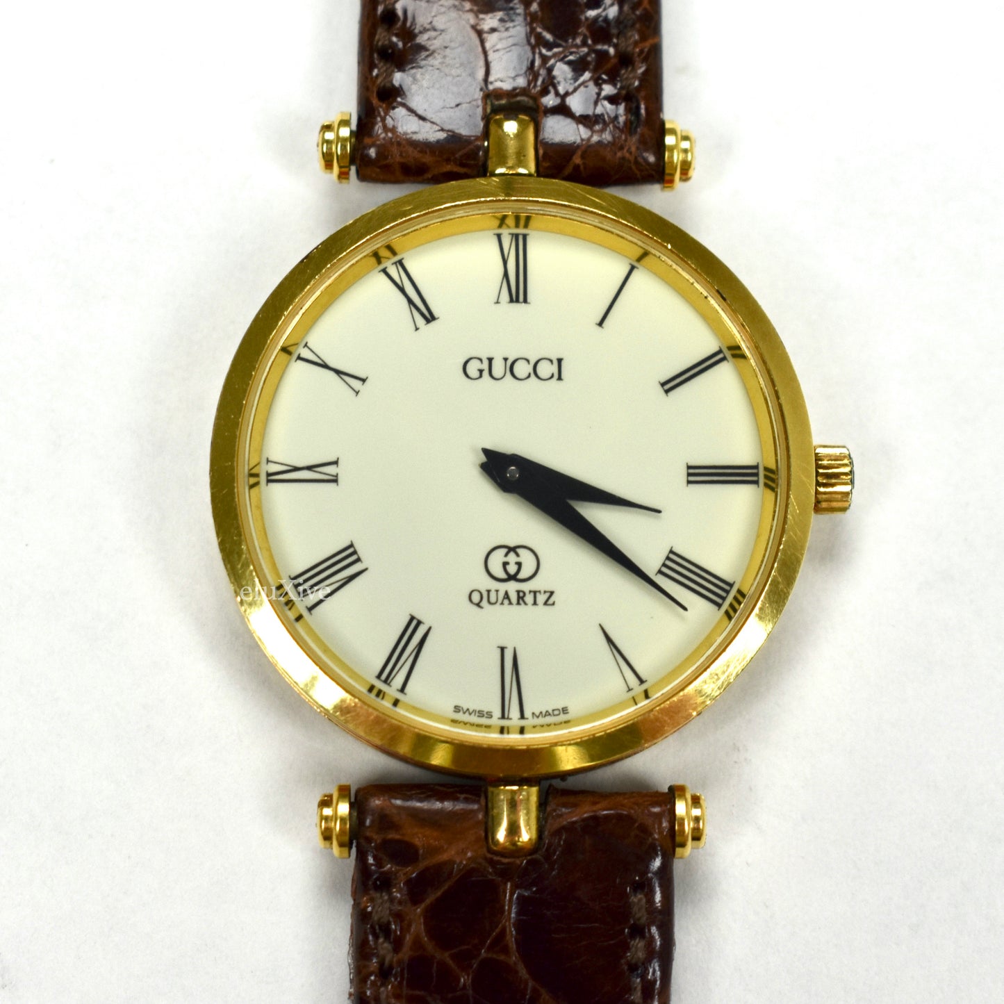 Gucci - 2000M Gold Cream Dial Web Stripe Watch