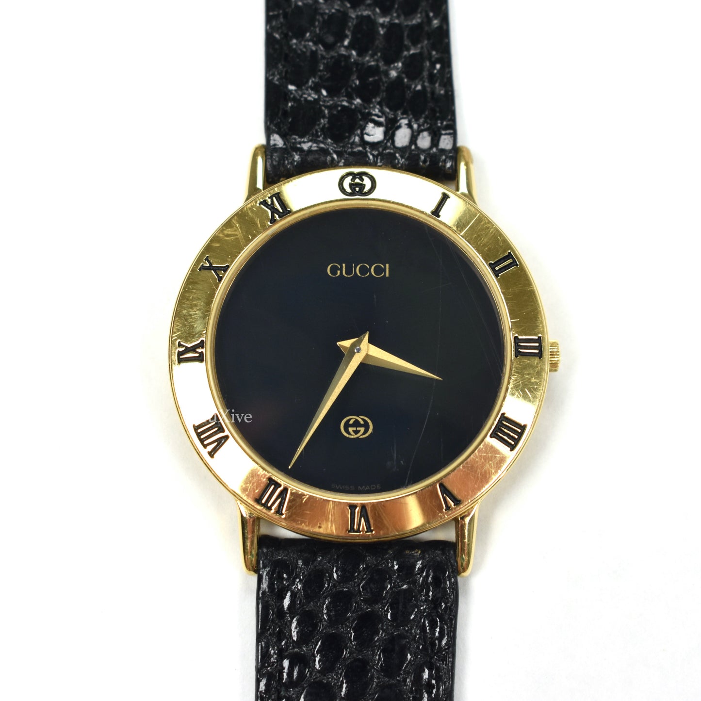 Gucci - 3000M Gold Black Dial Watch