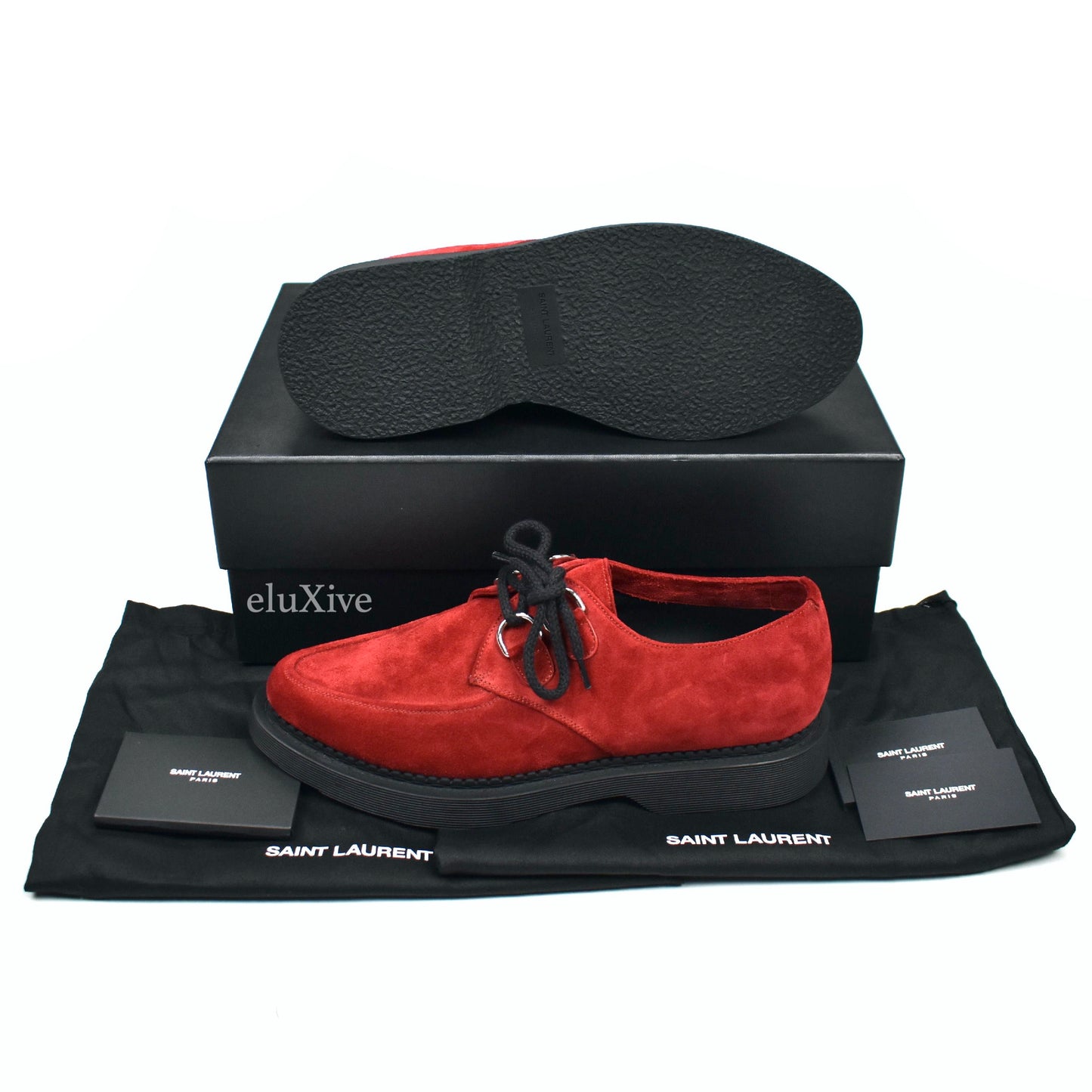 Saint Laurent - Red Suede Teddy 10 Derby Shoes