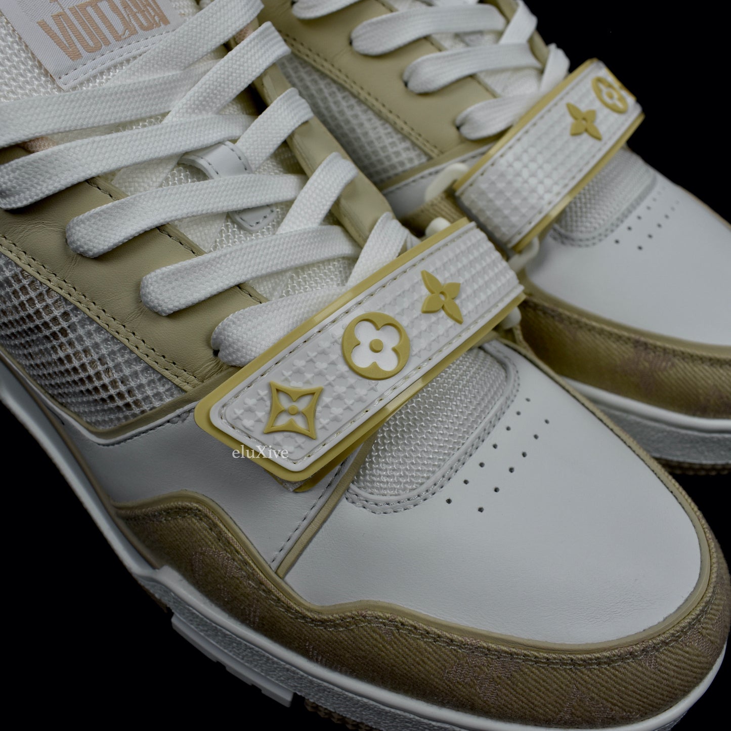 Louis Vuitton - White/Beige Trainer Sneakers with Strap