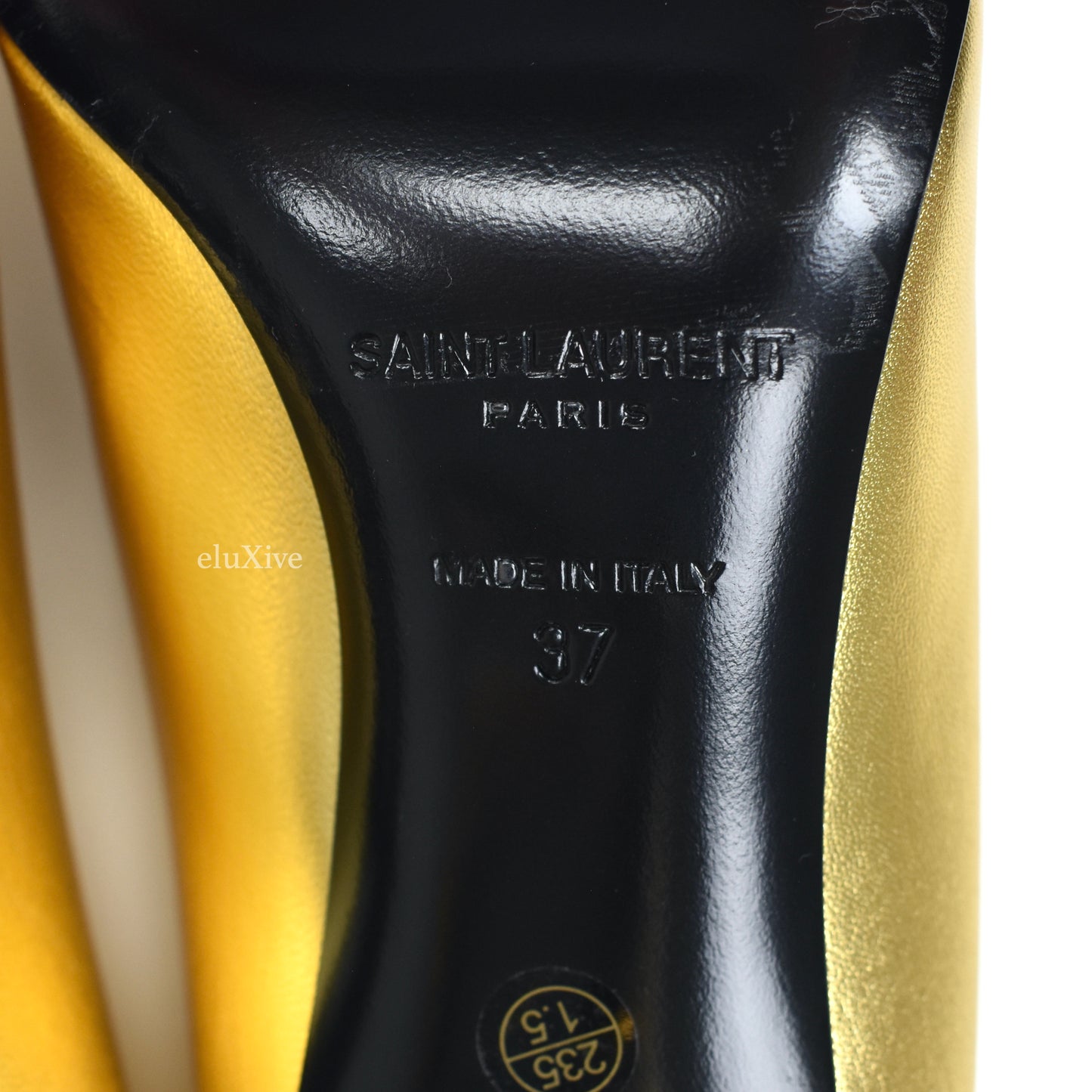 Saint Laurent - Gold YSL Logo Heel Opyum Pumps