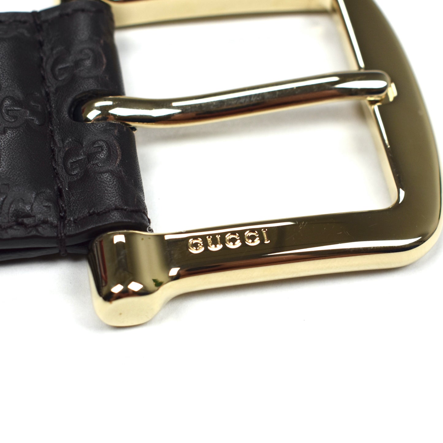 Gucci - Dark Brown Leather GG Monogram Belt