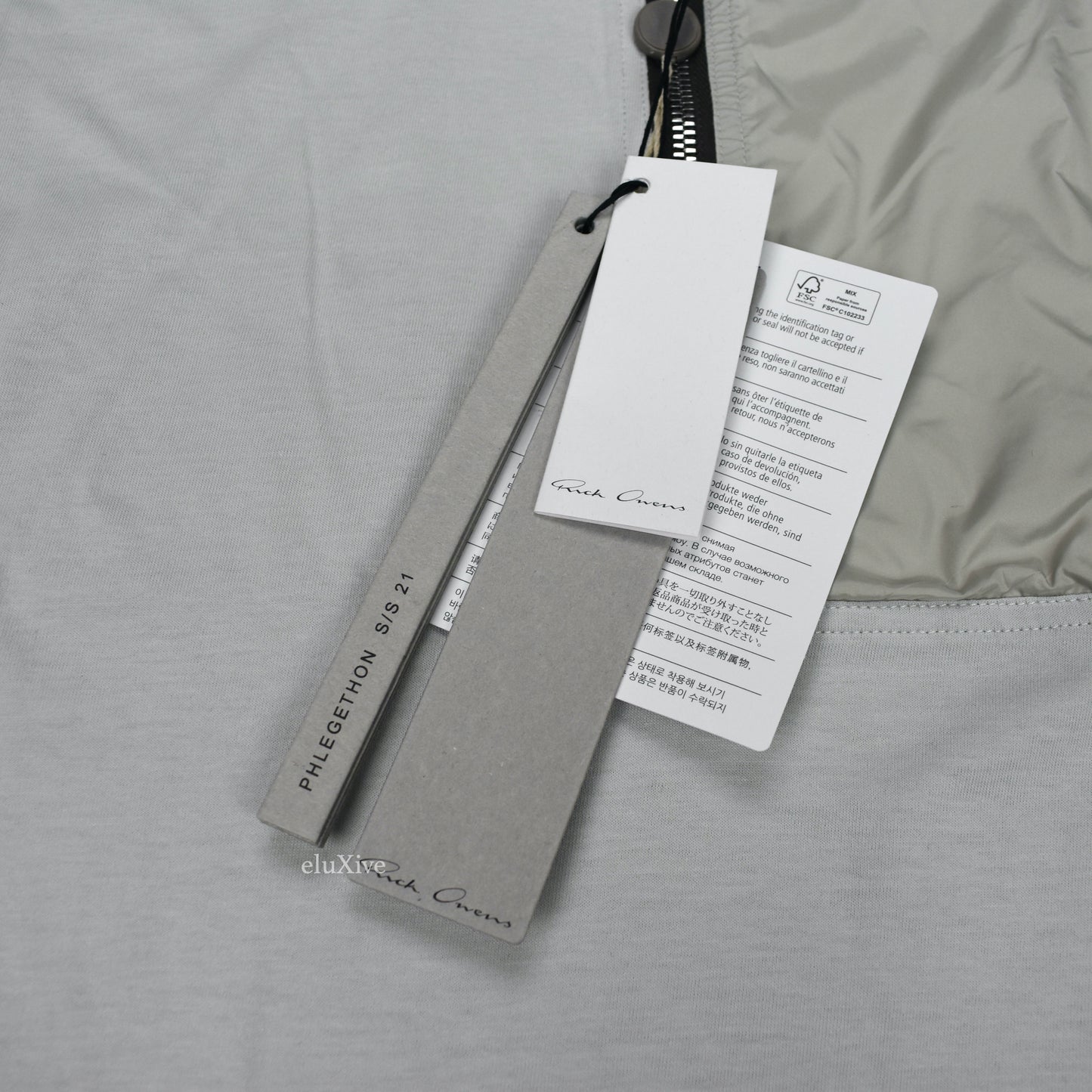 Rick Owens - Oyster Gray LS Zip Pocket Level T-Shirt