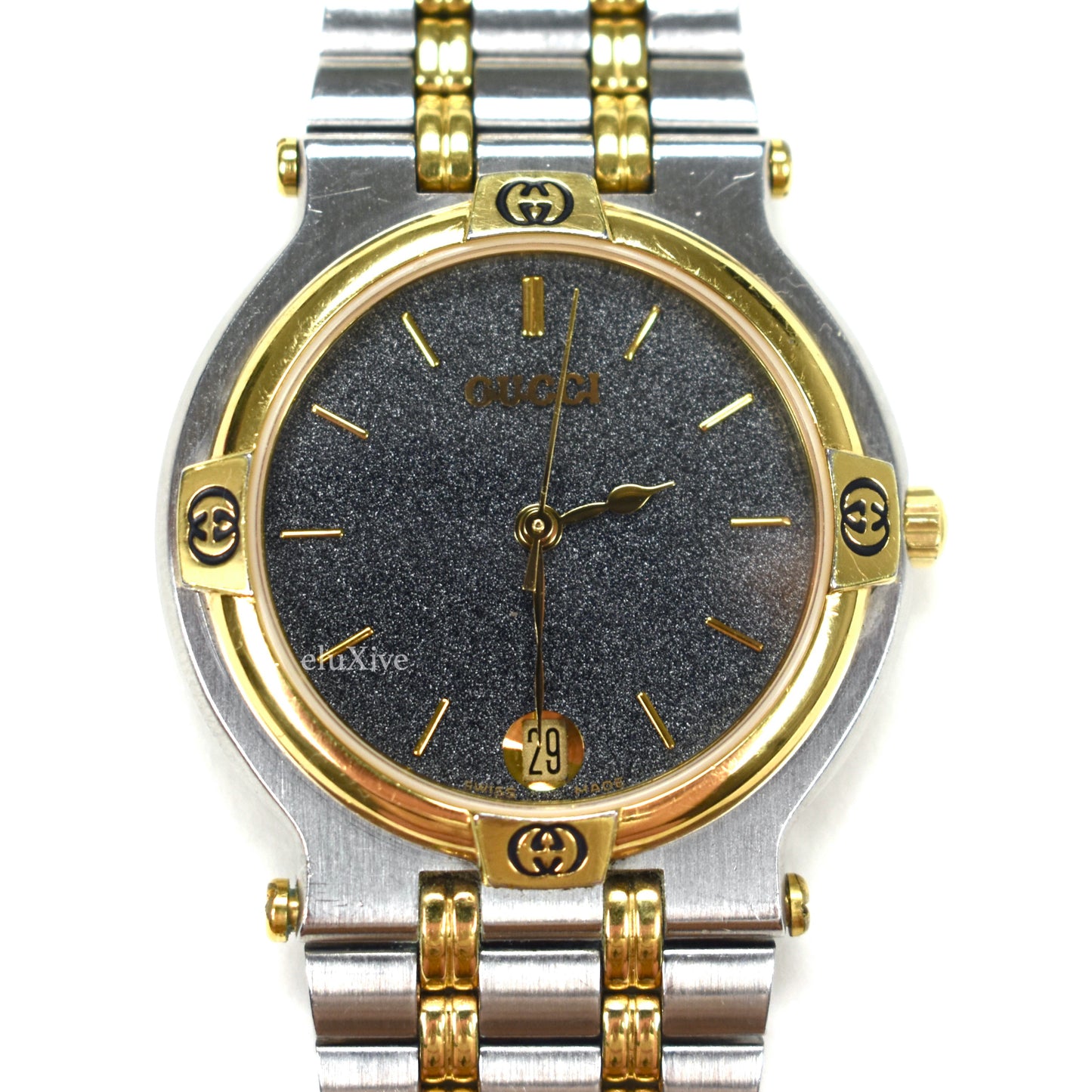 Gucci - 9000M Gold/Steel Graphite Dial Watch
