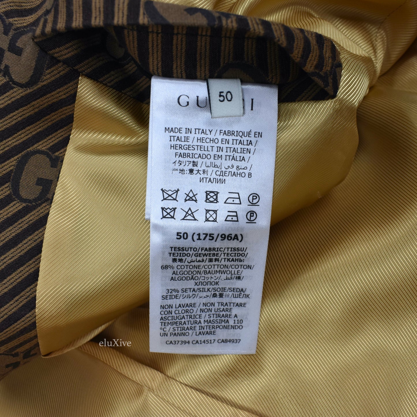 Gucci - Brown Diagonal Stripe GG Monogram Woven Blazer