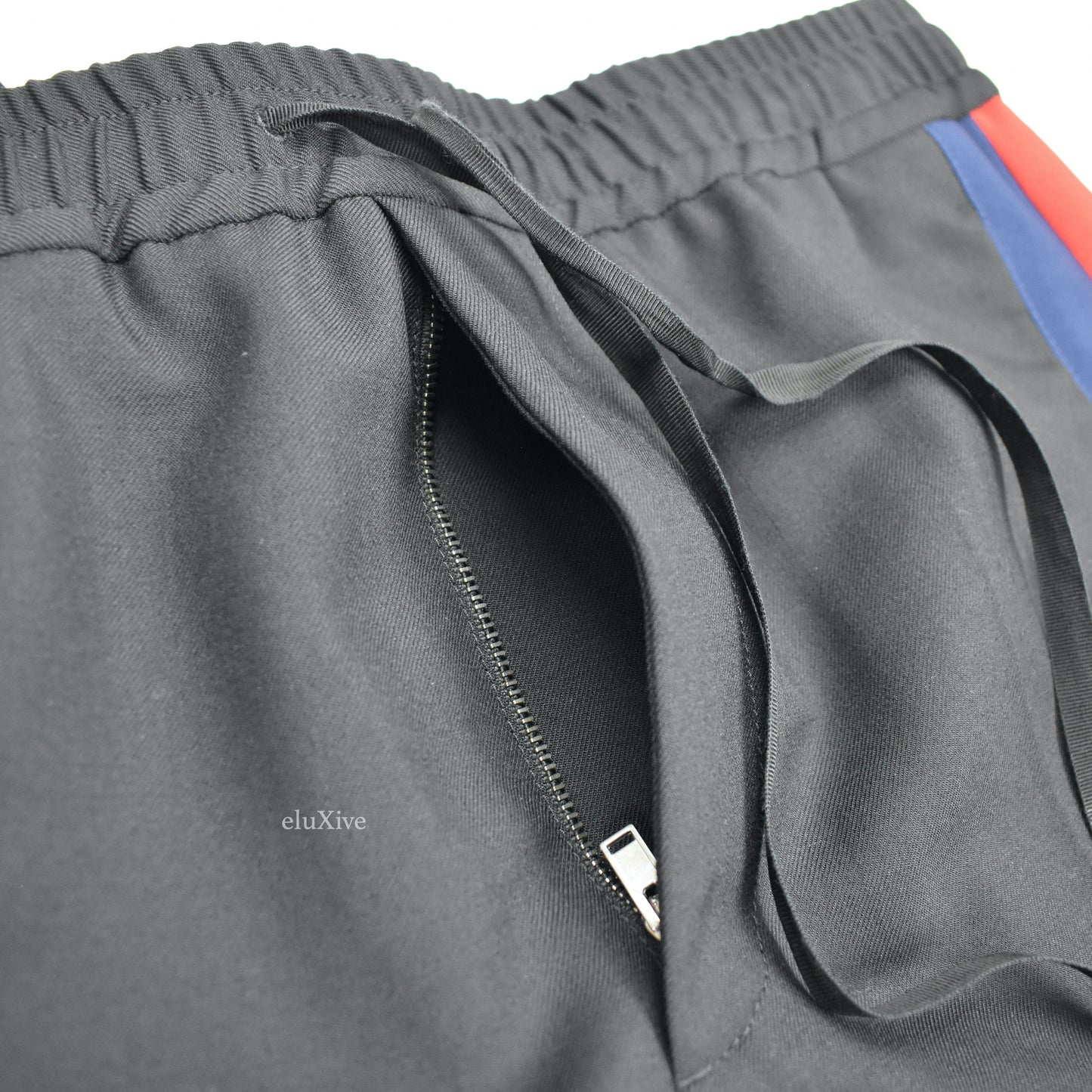 Gucci - Black Web Stripe Wool Lounge Pants