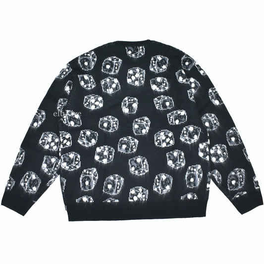 Supreme - Black Dice Jacquard Knit Sweater