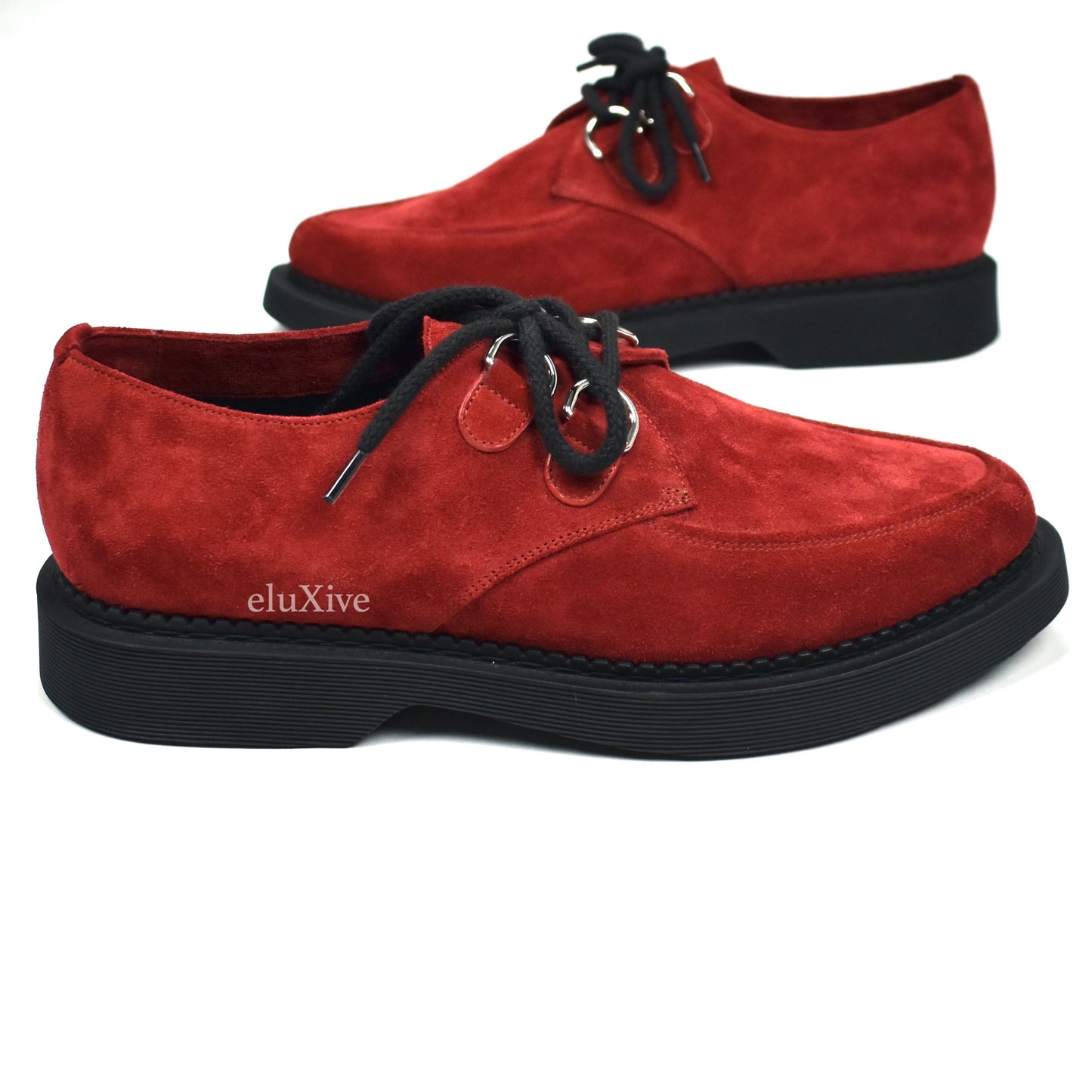 Saint Laurent - Red Suede Teddy 10 Derby Shoes