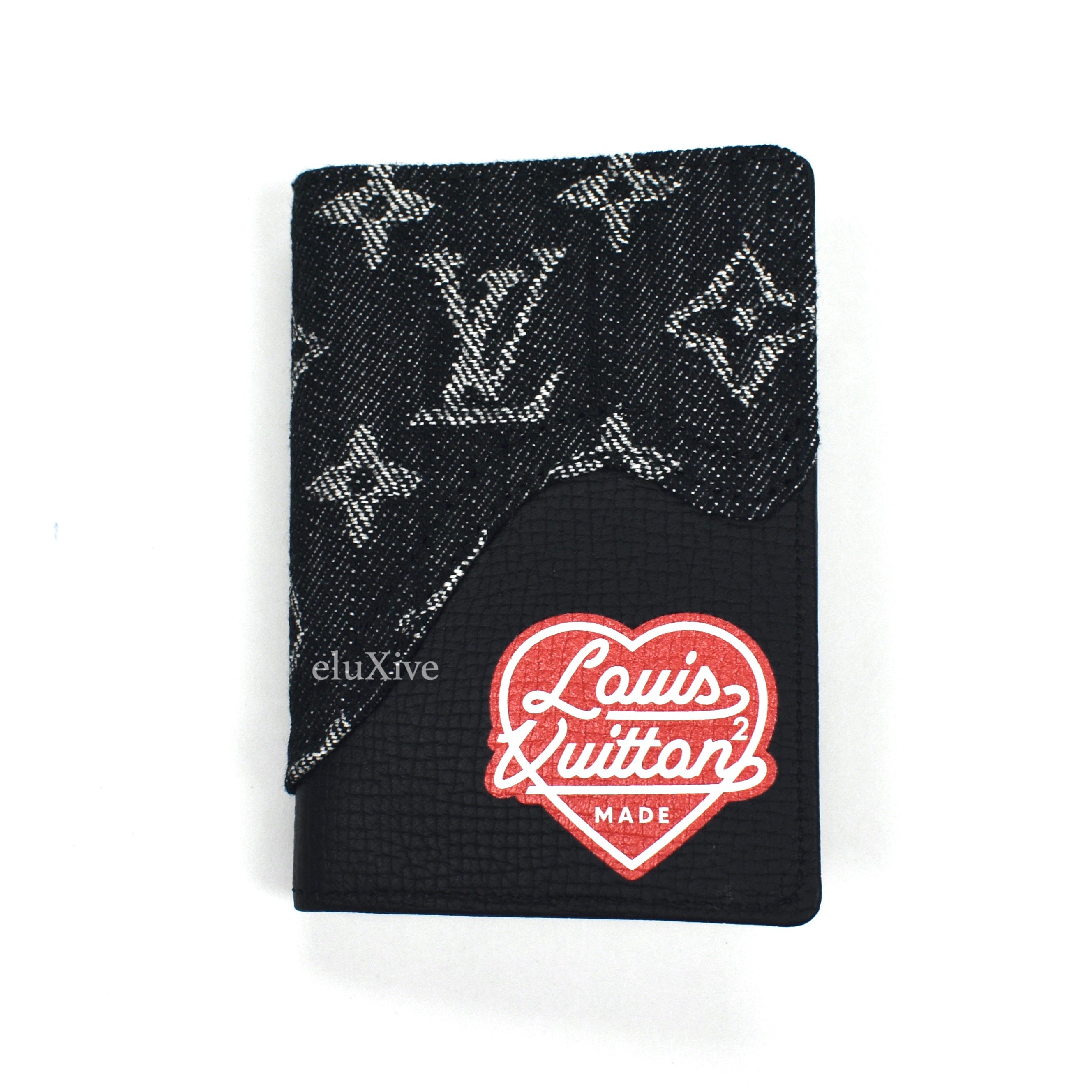 Louis Vuitton x Nigo - Black Denim / Leather Pocket Organizer – eluXive