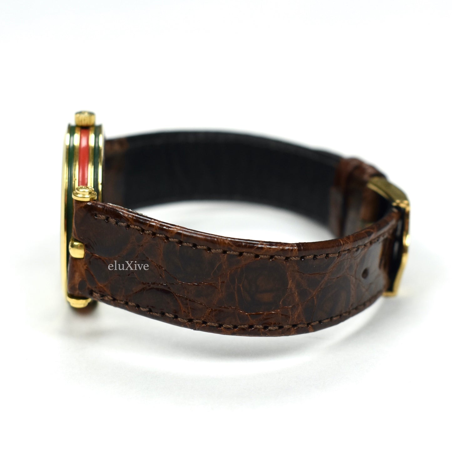 Gucci - 2000M Gold Cream Dial Web Stripe Watch