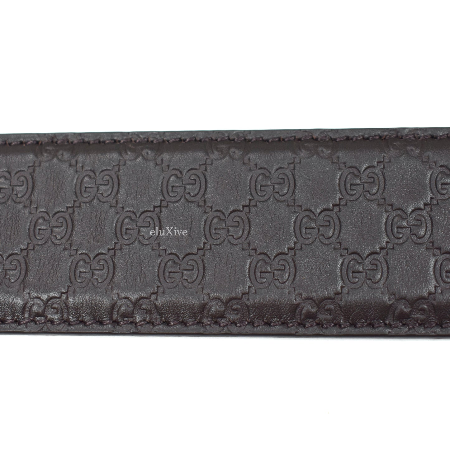 Gucci - Dark Brown Leather GG Monogram Belt
