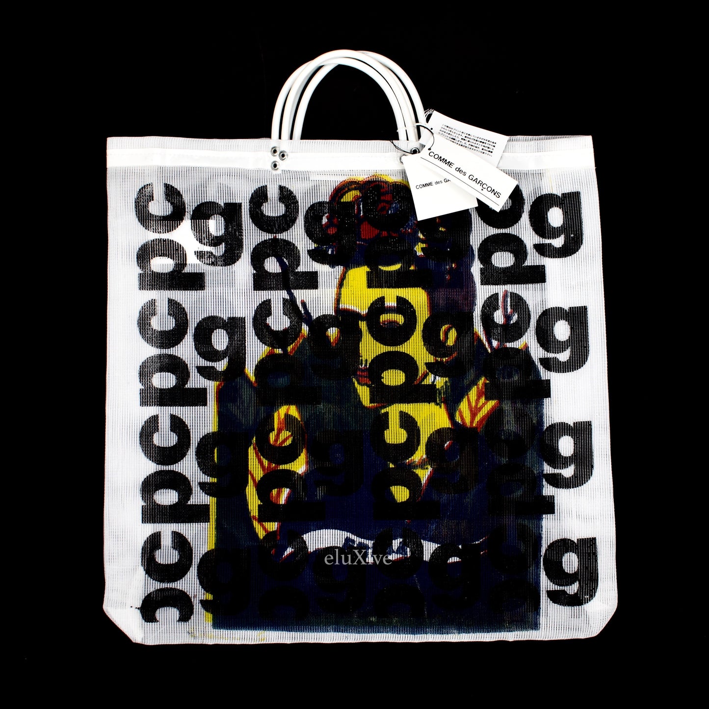 Comme des Garcons - Frida CDG Logo Overprint Mesh Bag