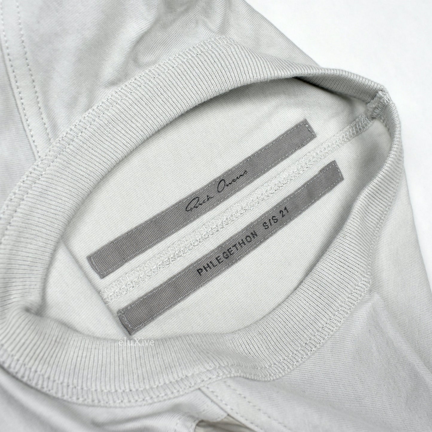 Rick Owens - Oyster Gray LS Zip Pocket Level T-Shirt