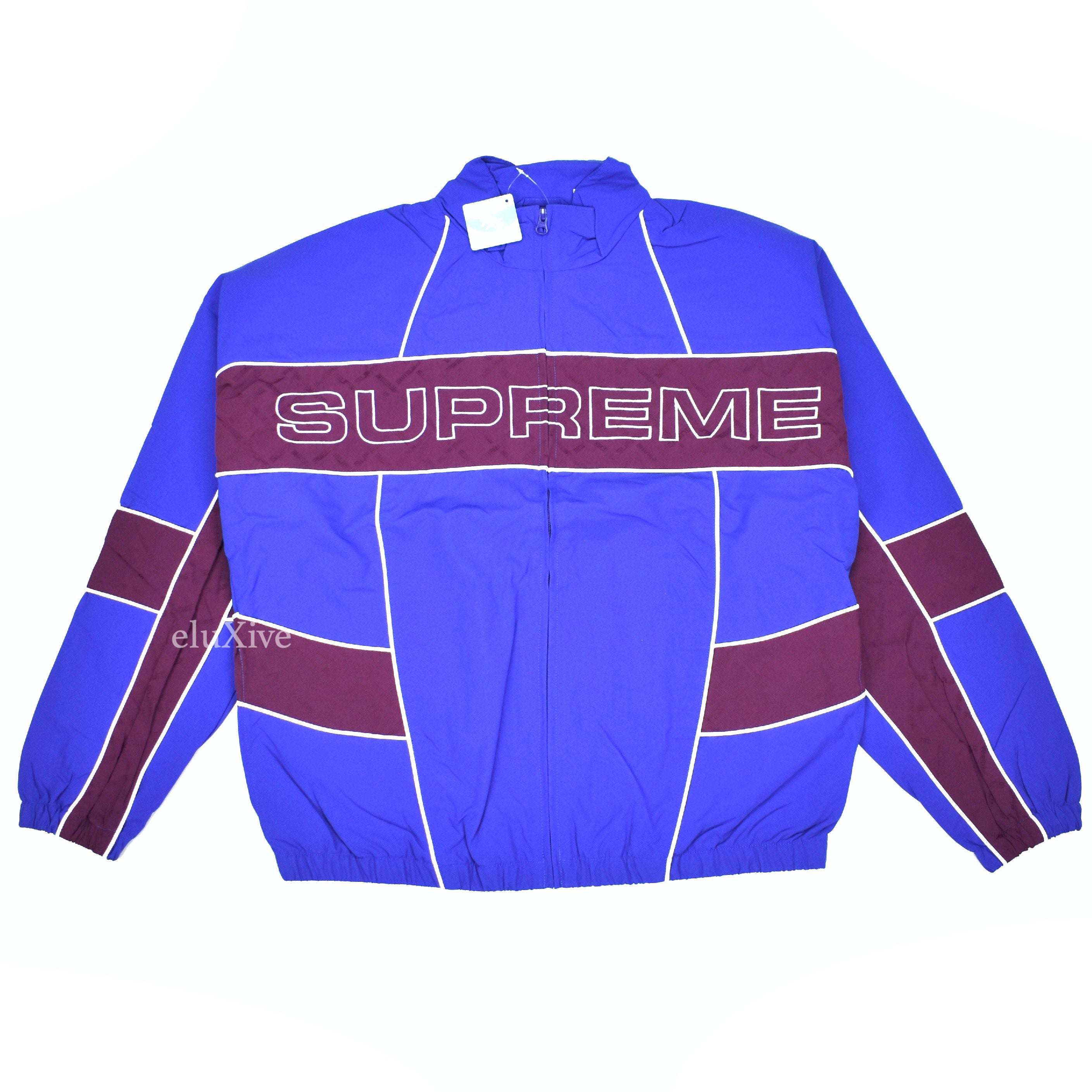 Supreme - Diamond Jacquard Logo Track Jacket (Blue) – eluXive