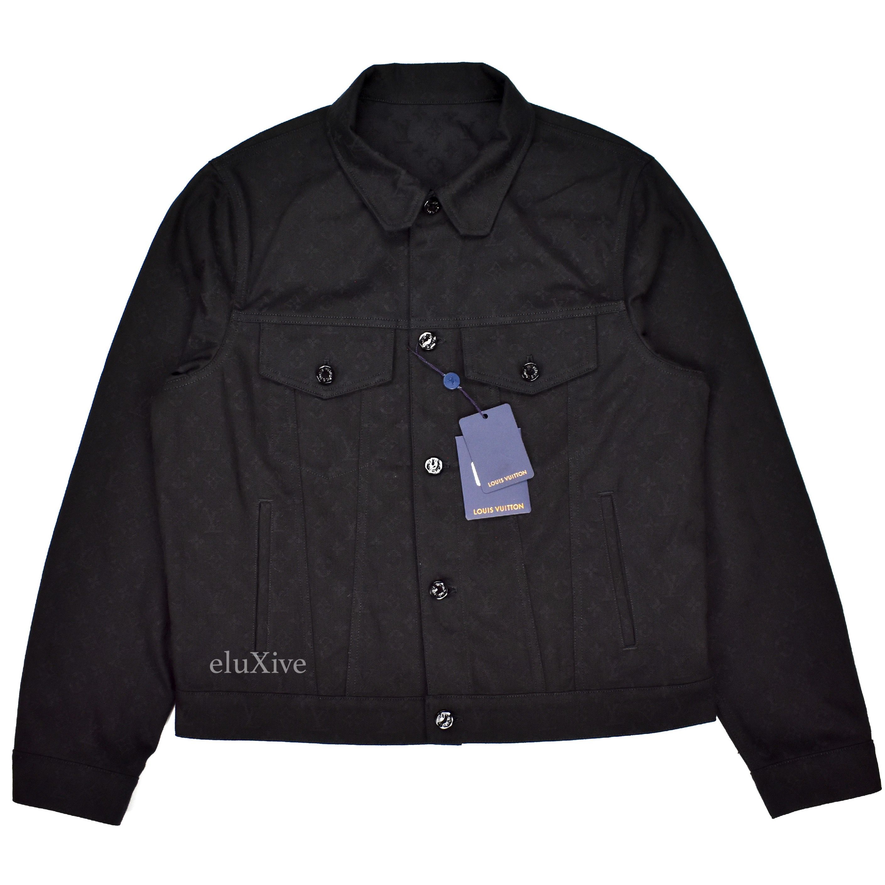 Louis Vuitton Bubble Damier Trucker Jacket BLACK. Size 36
