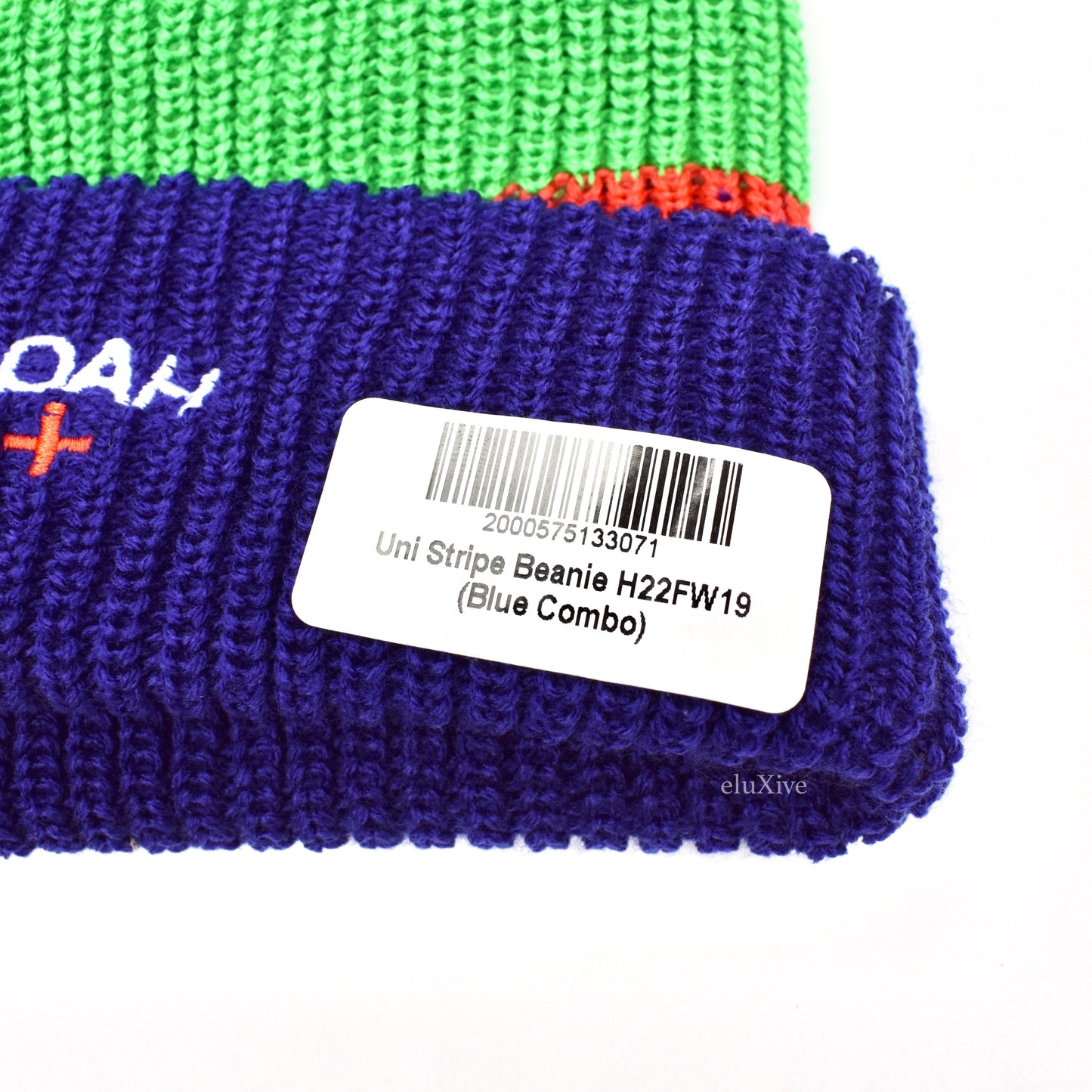Noah - Uni Stripe Core Logo Beanie (Blue)