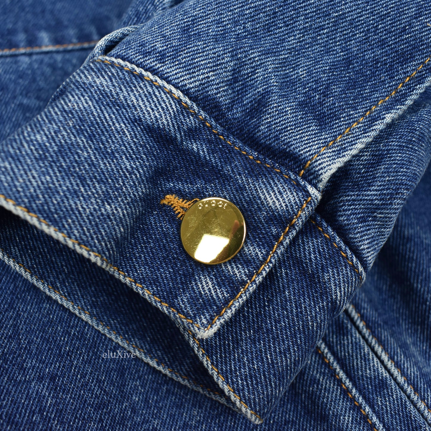 Gucci - Web Stripe & Horsebit Logo Denim Jacket  Logo Denim Trucker Jacket