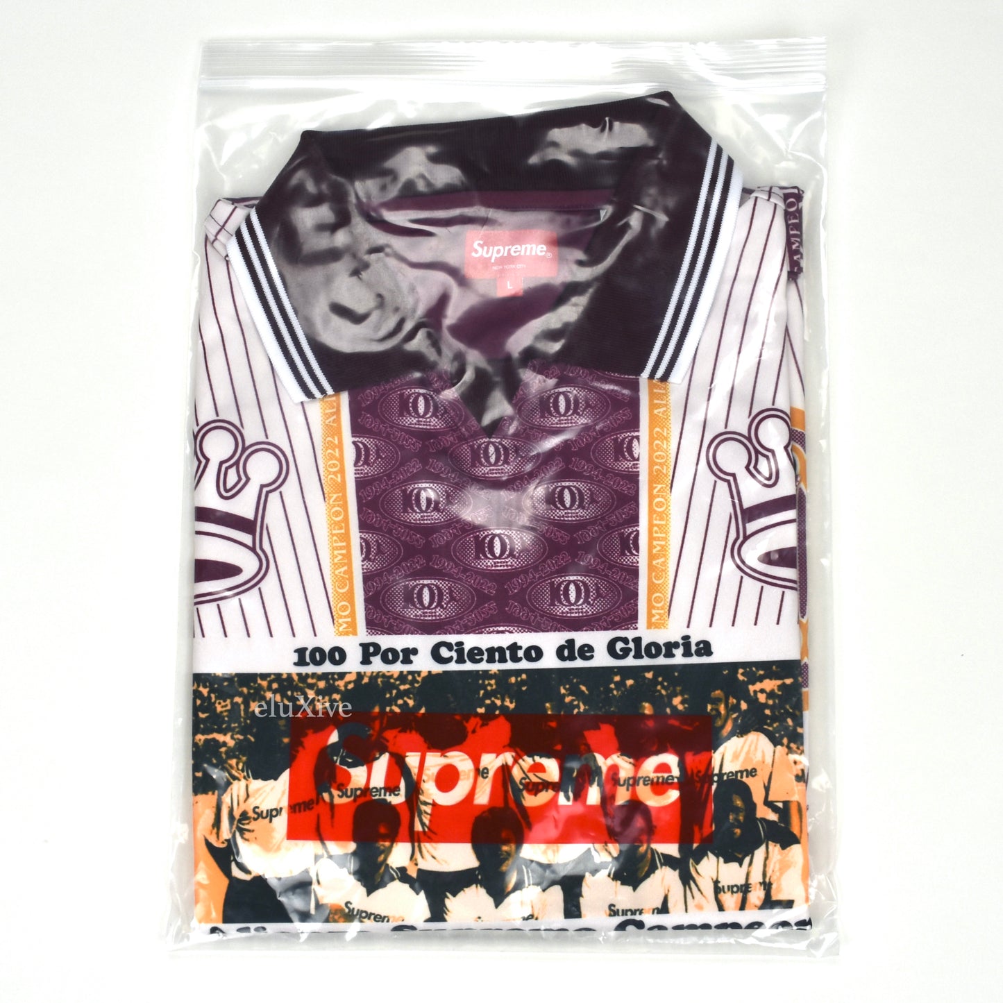 Supreme - Por Ciento Logo Print Soccer Jersey (Burgundy)