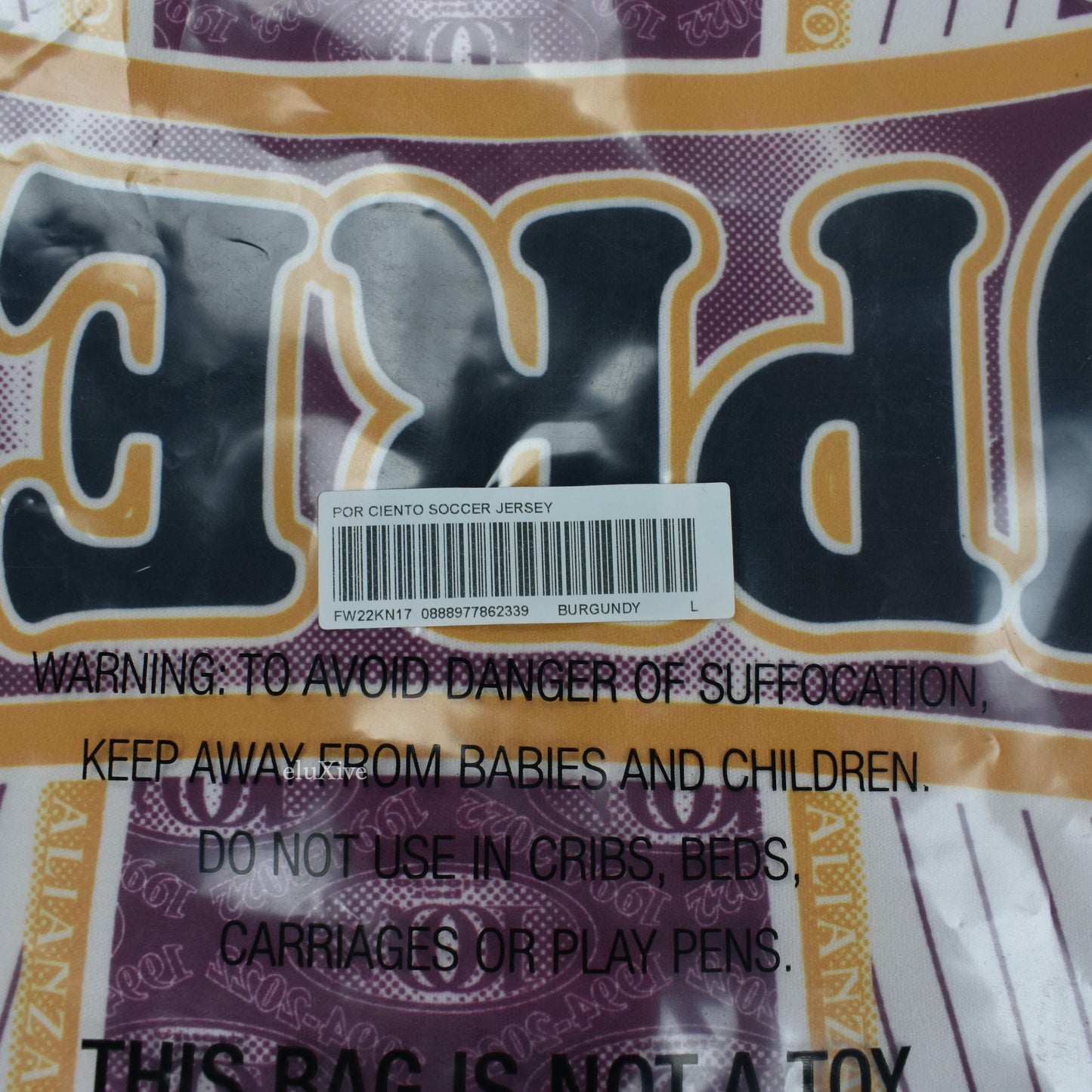 Supreme - Por Ciento Logo Print Soccer Jersey (Burgundy)