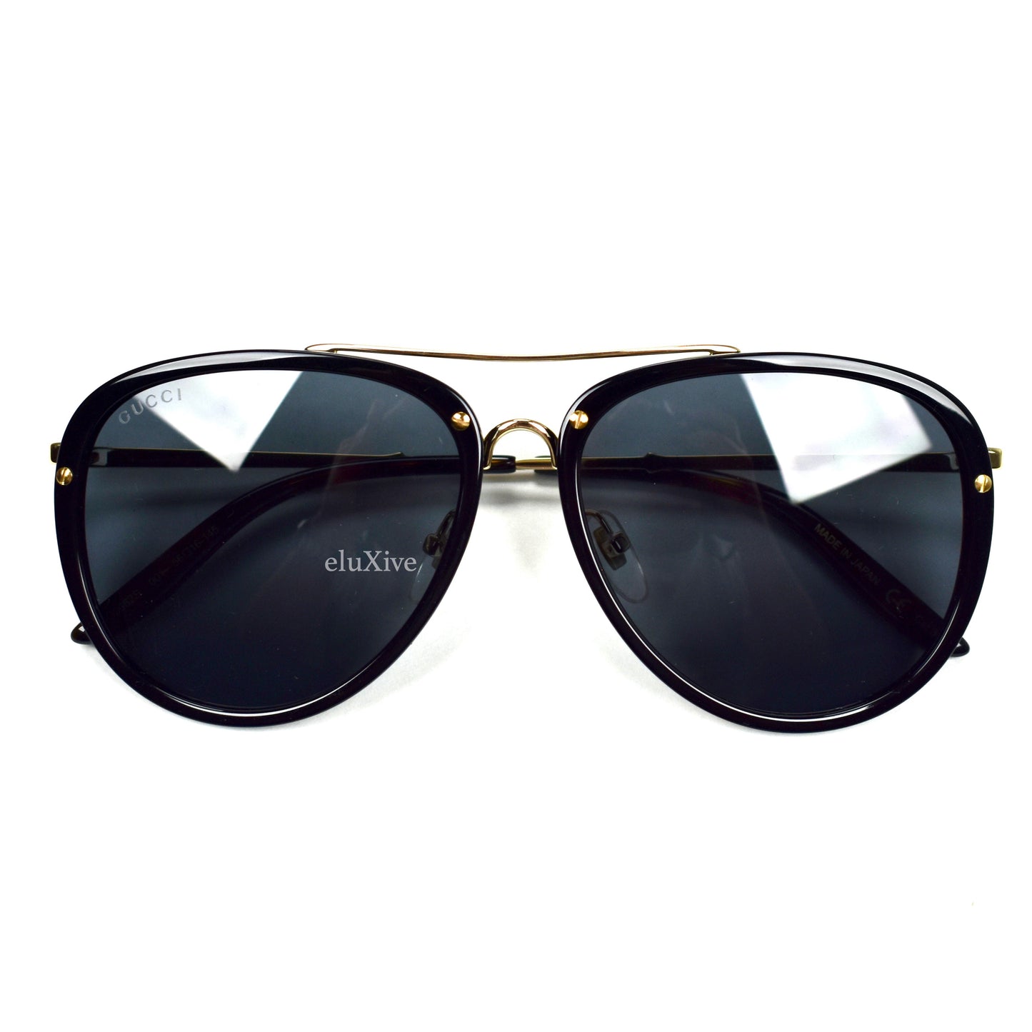 Gucci - GG0062S Black/Gold Aviator Sunglasses