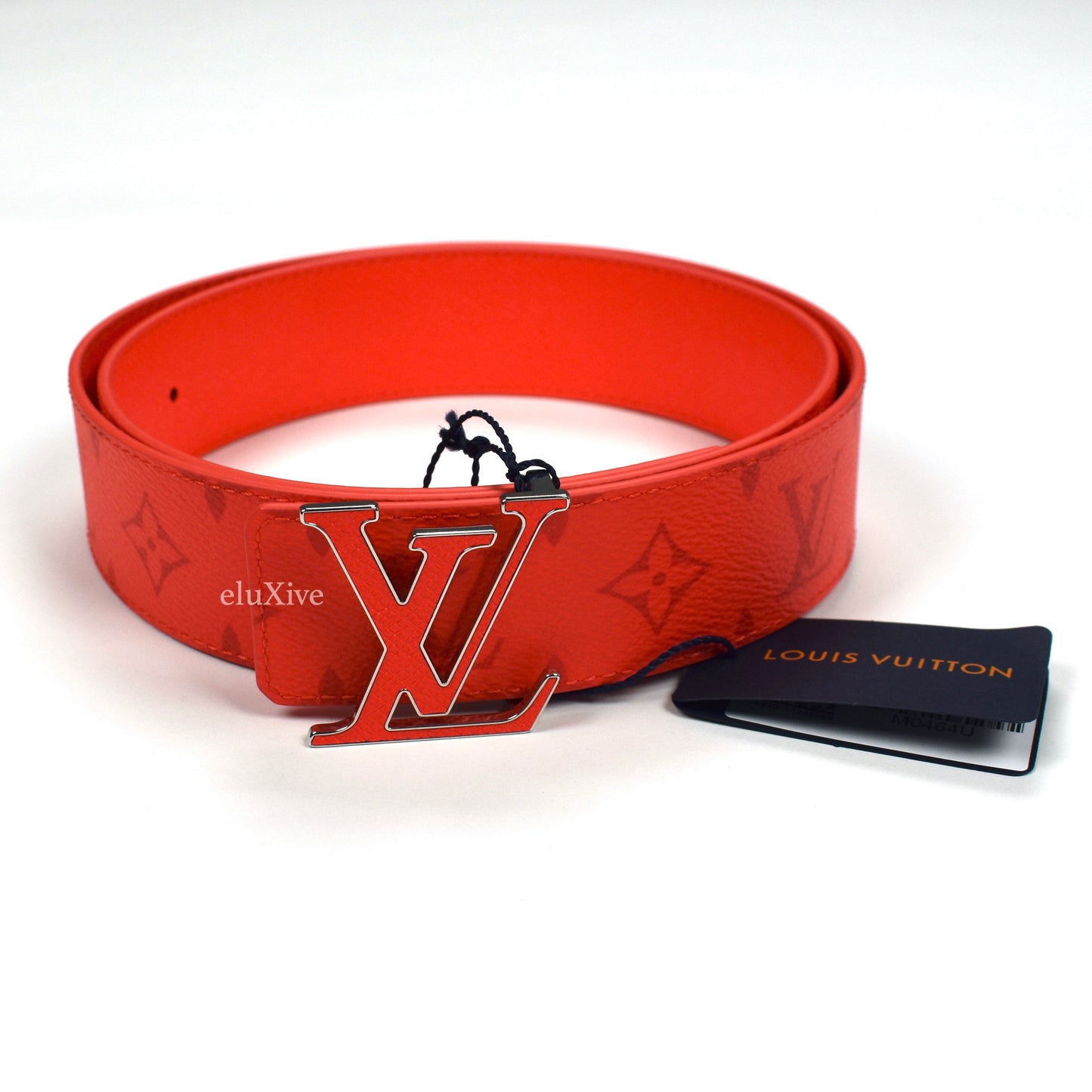 Louis Vuitton - Red Monogram LV Initiales Logo Buckle Belt