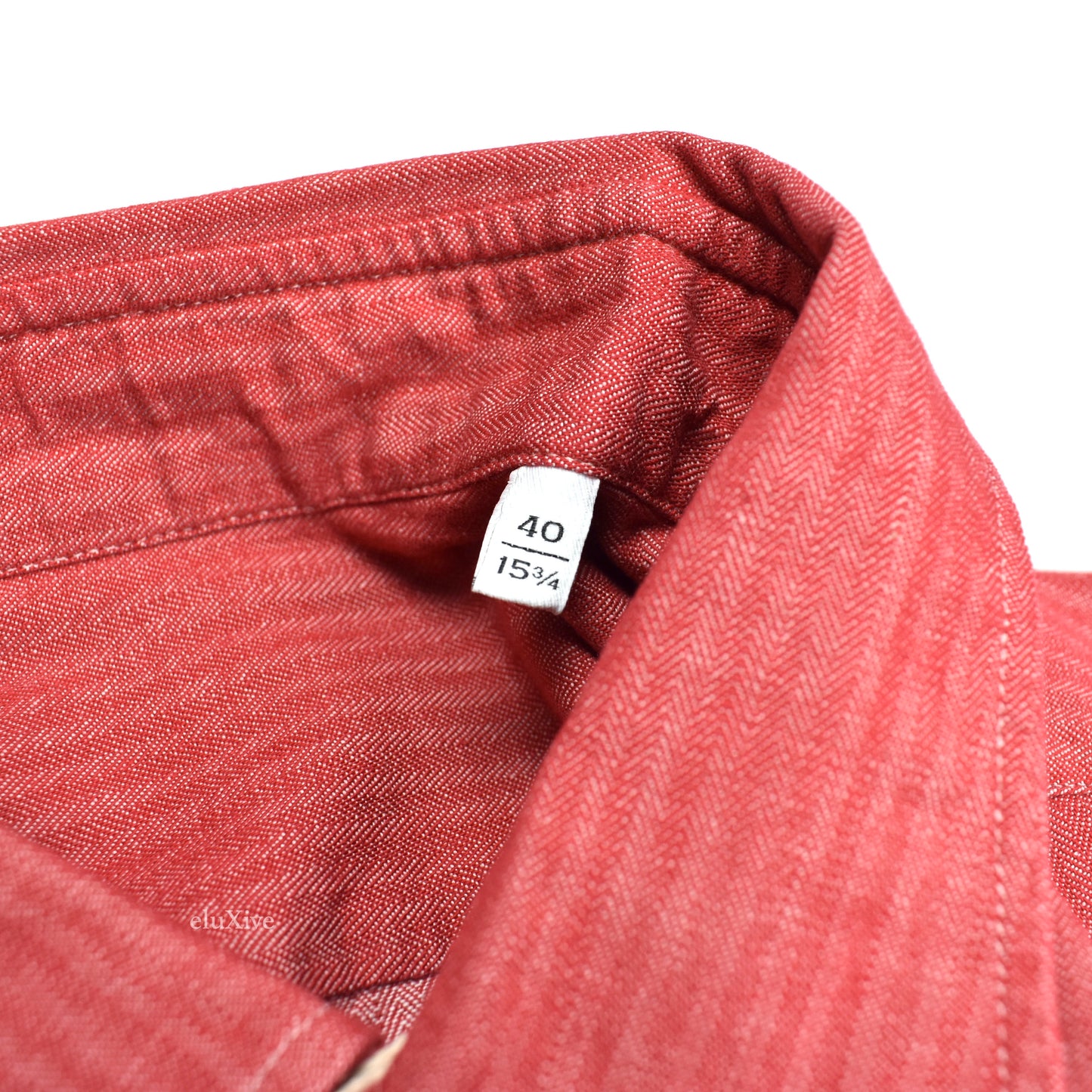 Boglioli - Red Herringbone Woven Cotton Button Down Shirt