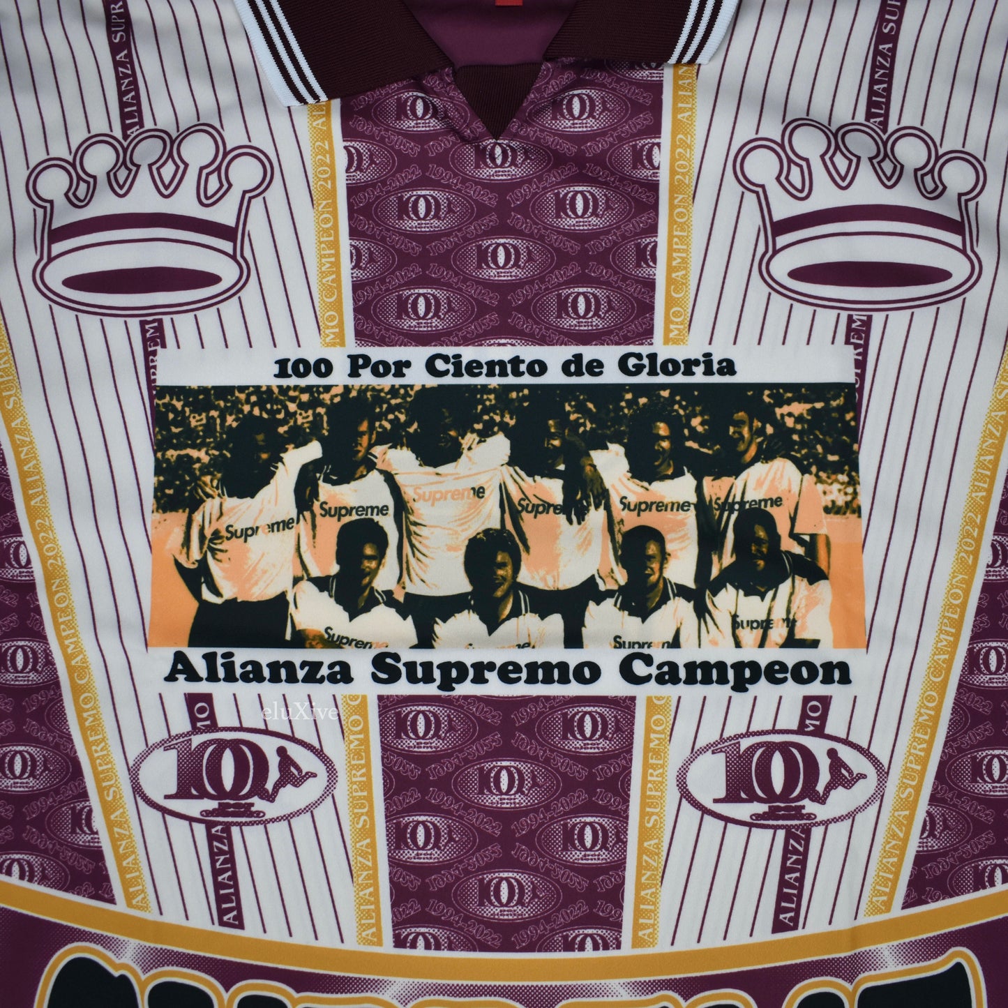 Supreme - Por Ciento Logo Print Soccer Jersey (Burgundy)