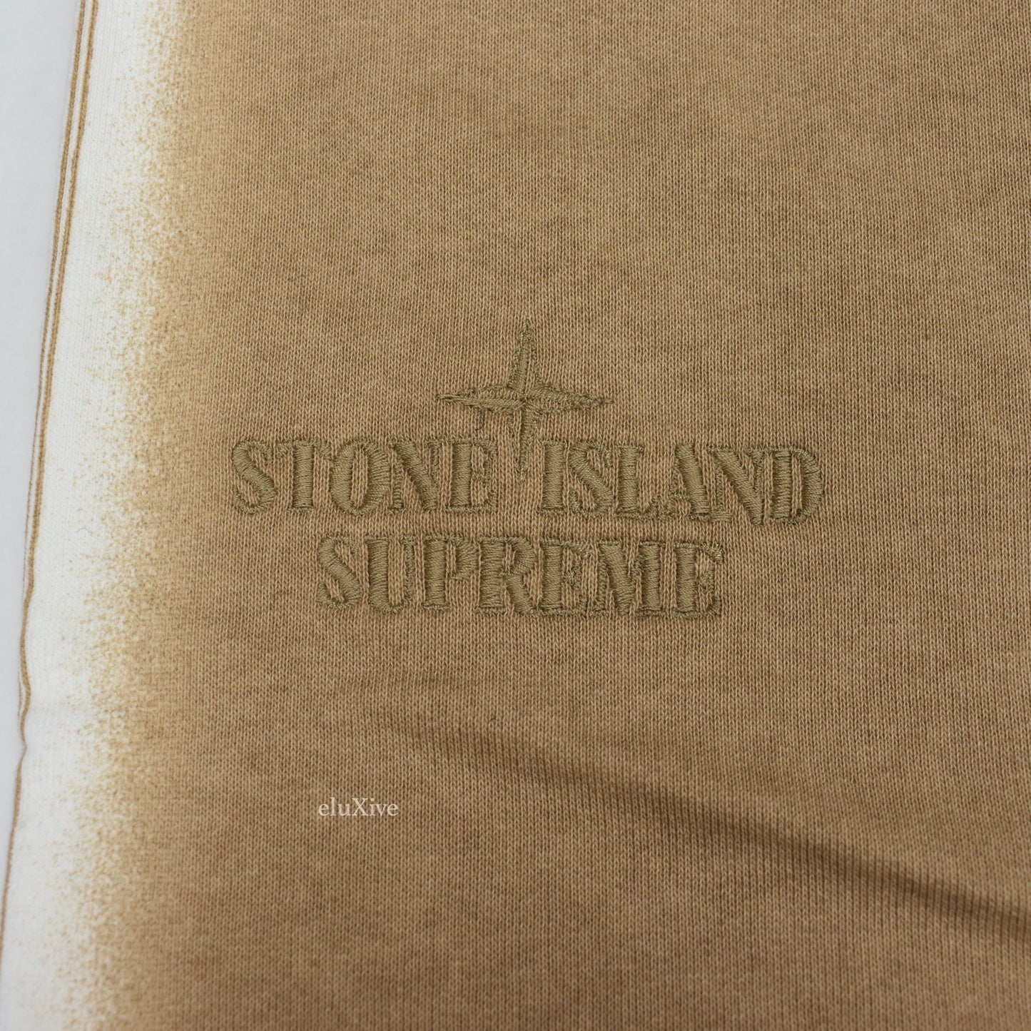 Supreme x Stone Island - Tan Side Stripe Logo Sweatpants