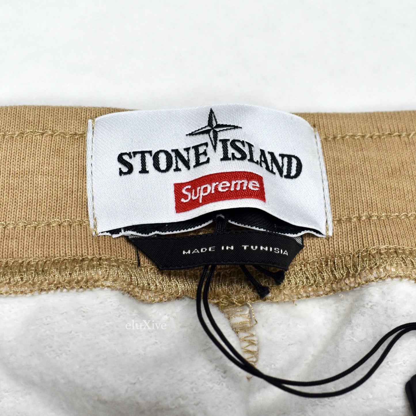 Supreme x Stone Island - Tan Side Stripe Logo Sweatpants