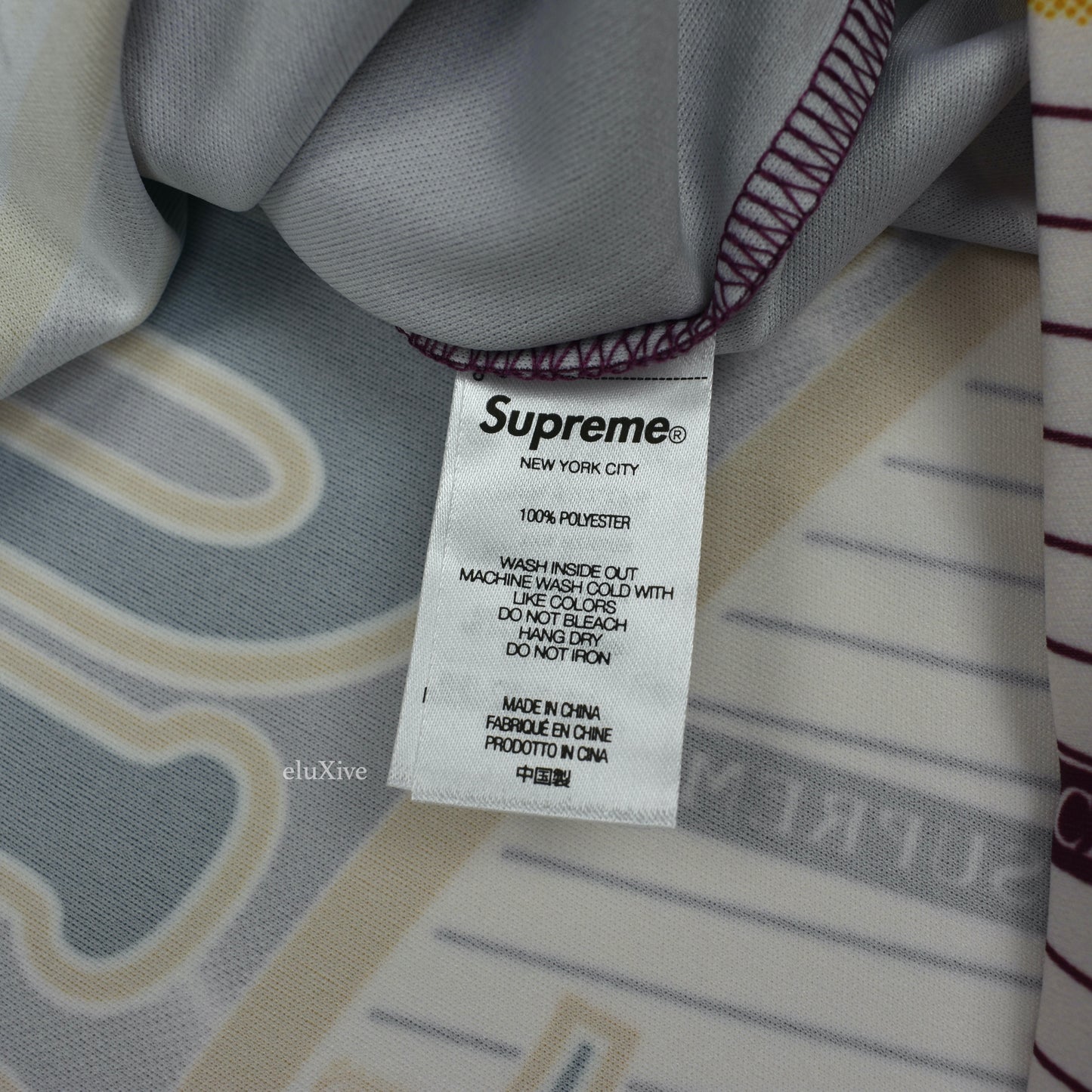 Supreme - Por Ciento Logo Print Soccer Jersey (Burgundy)