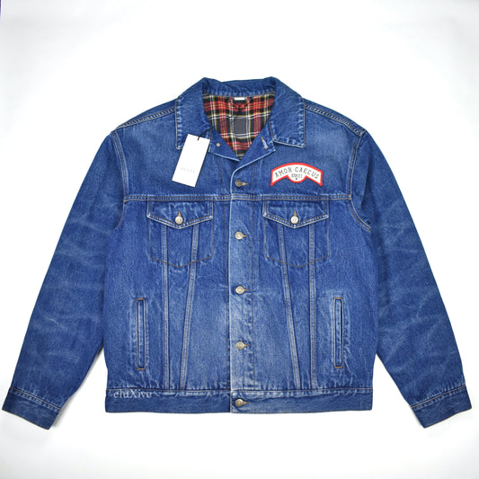 Gucci - Vintage Flocked Logo Denim Trucker Jacket