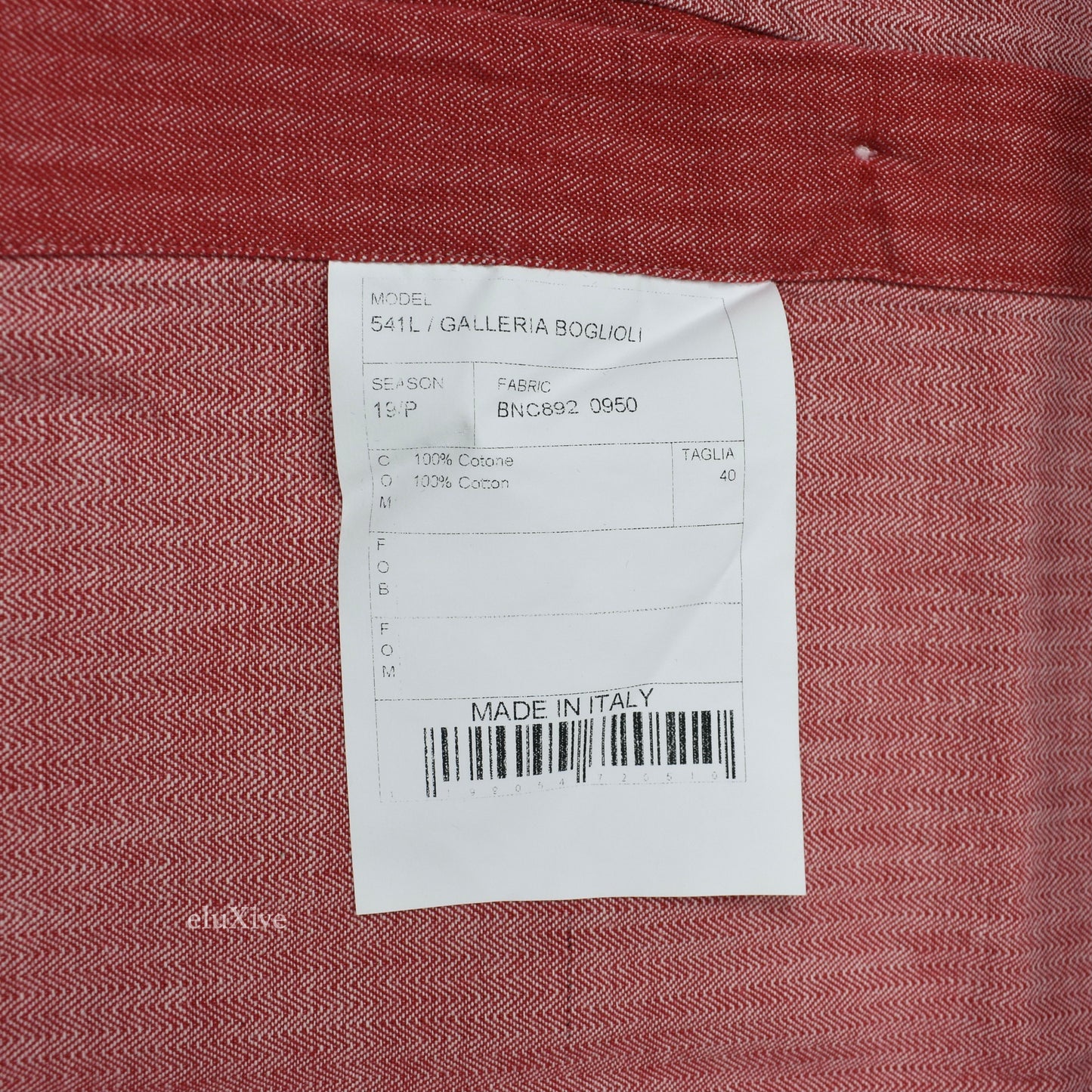 Boglioli - Red Herringbone Woven Cotton Button Down Shirt