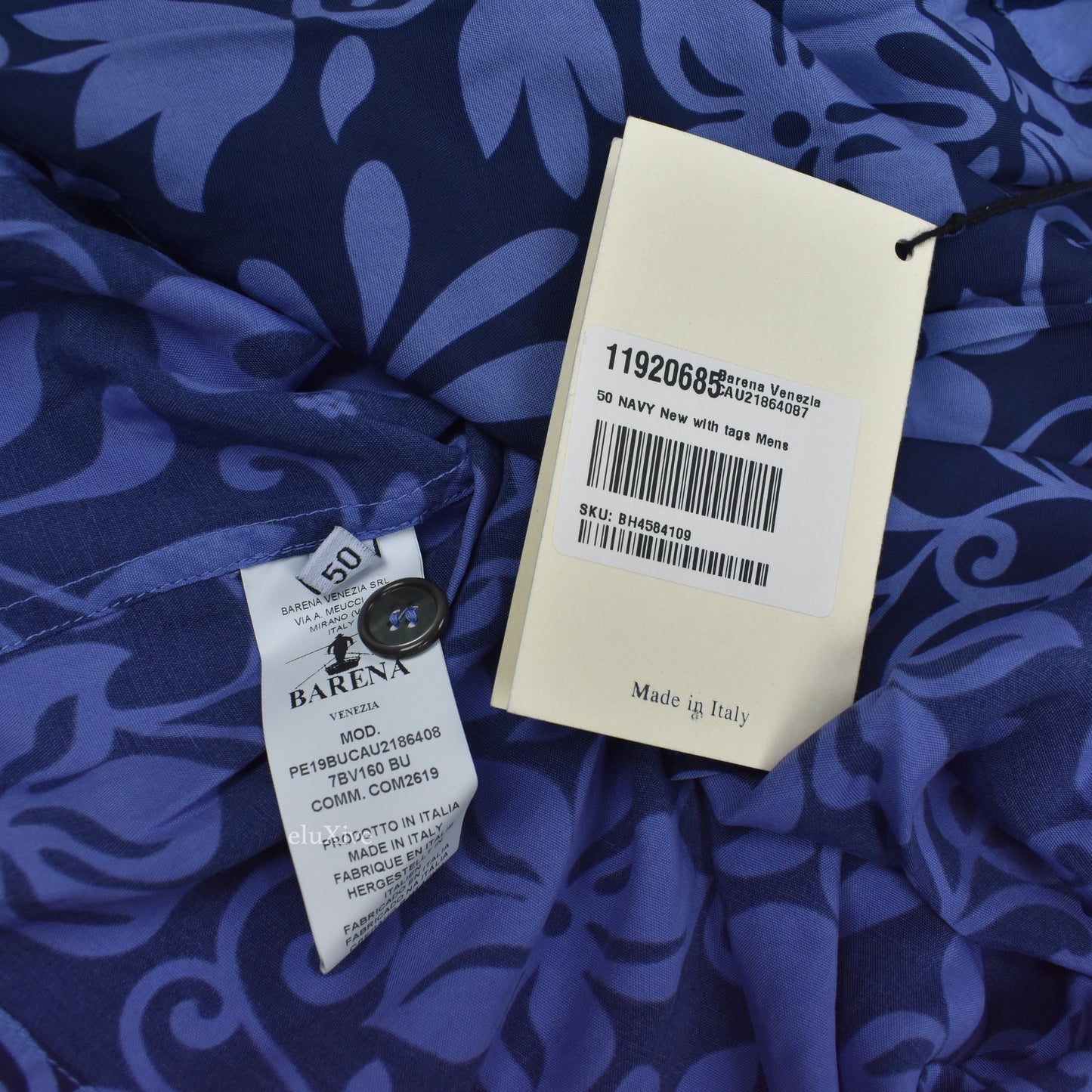 Barena - Blue Viscose Floral Hawaiian Shirt