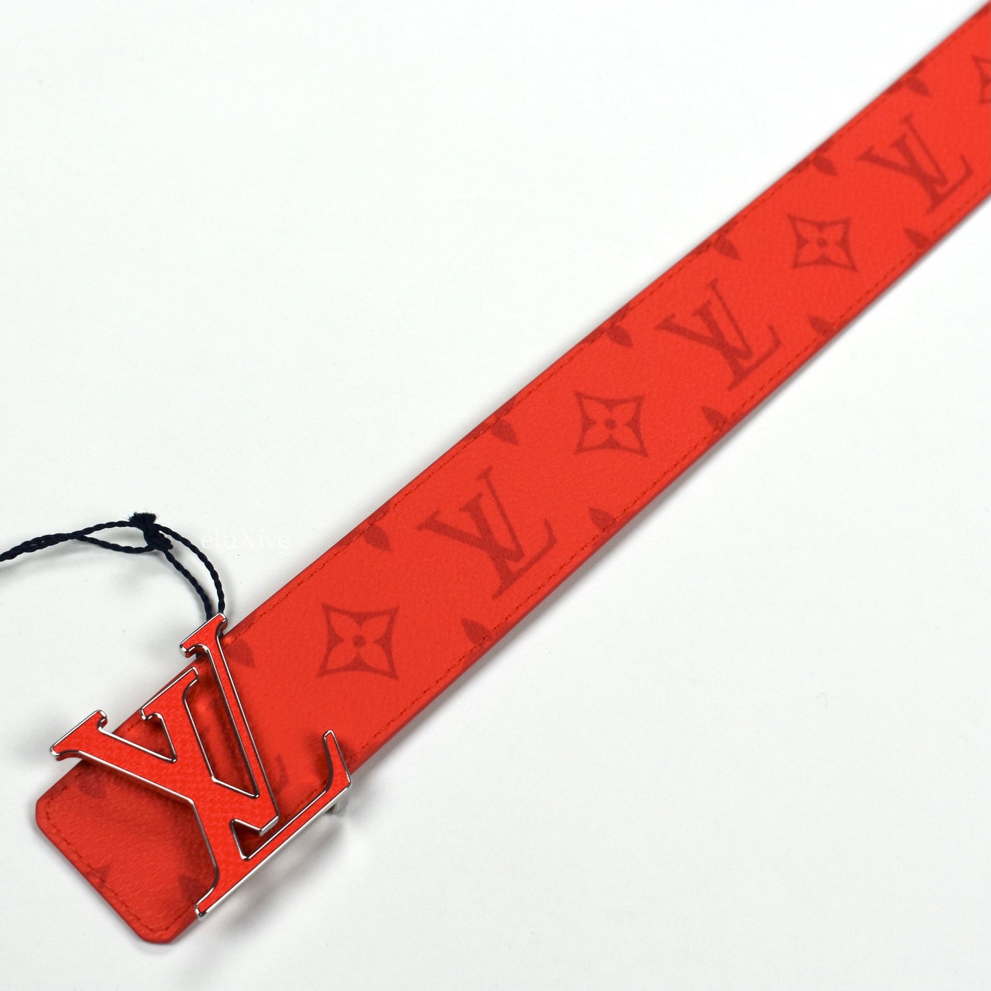 Louis Vuitton - Red Monogram LV Initiales Logo Buckle Belt