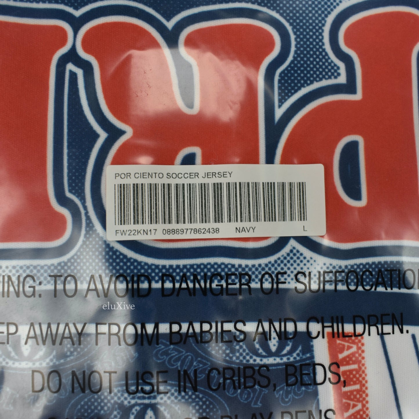 Supreme - Por Ciento Logo Print Soccer Jersey (Navy)