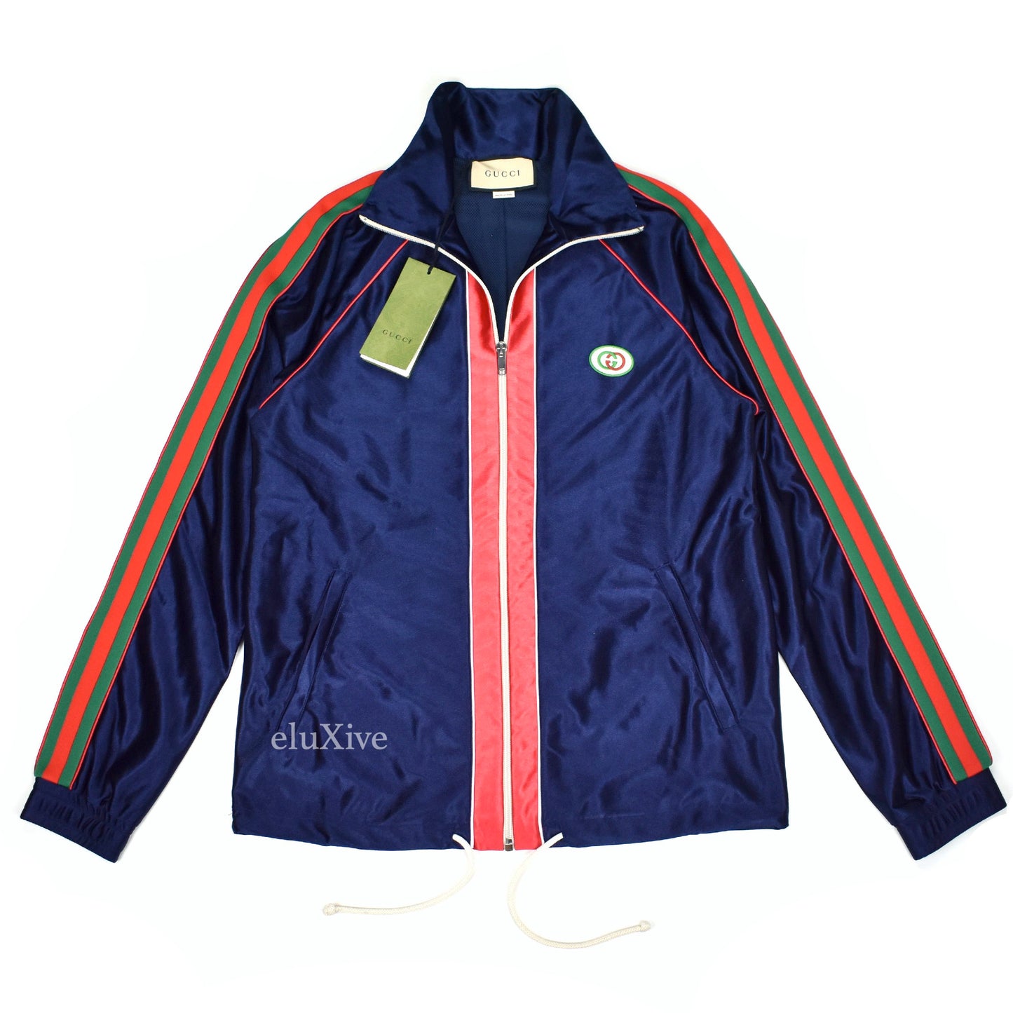 Gucci - Navy Web Stripe Technical Jersey Track Jacket
