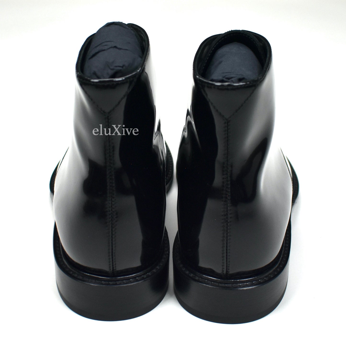 Saint Laurent - Black Patent Leather Classic Army Boots