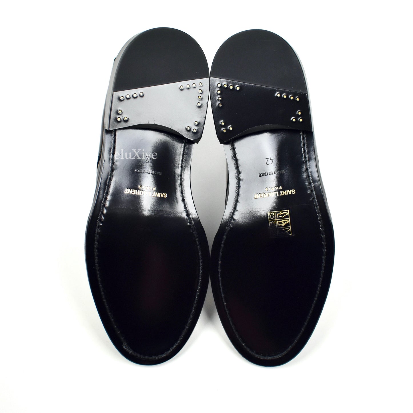 Saint Laurent - Black Patent Leather Classic Army Boots