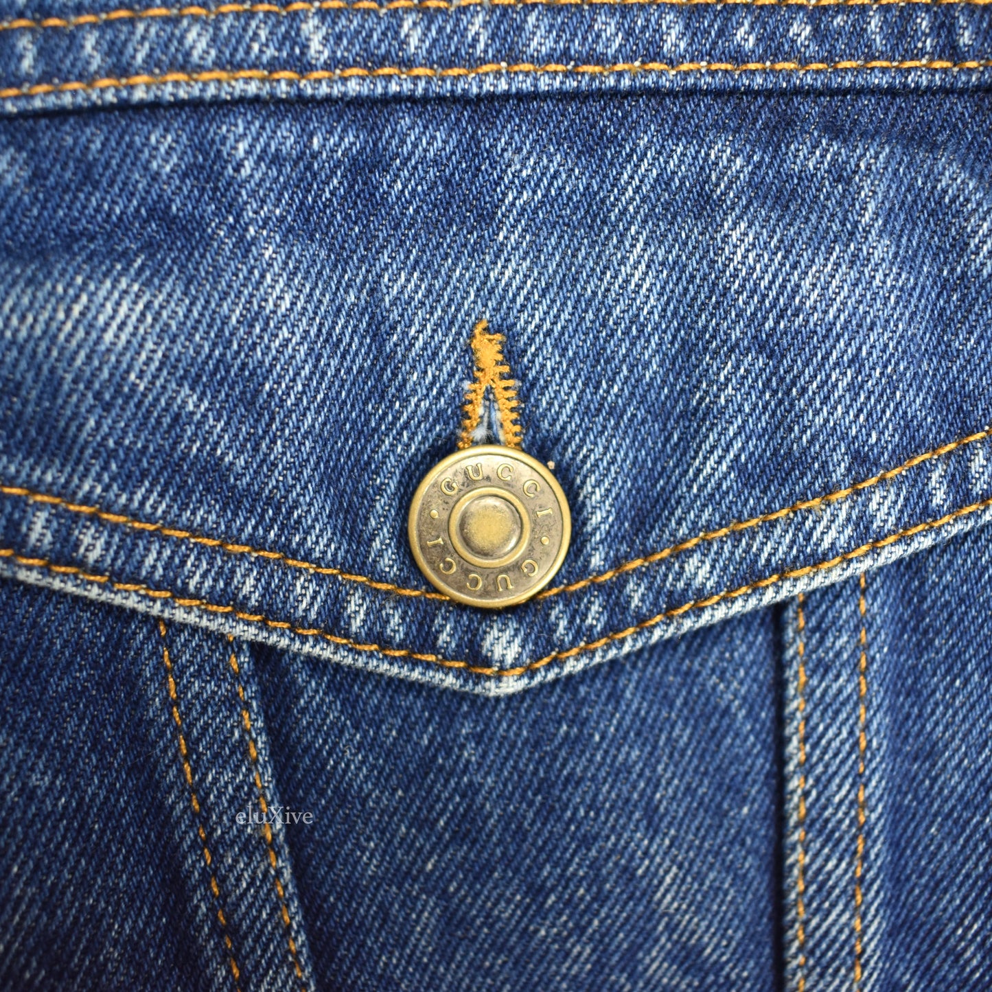 Gucci - Vintage Flocked Logo Denim Trucker Jacket