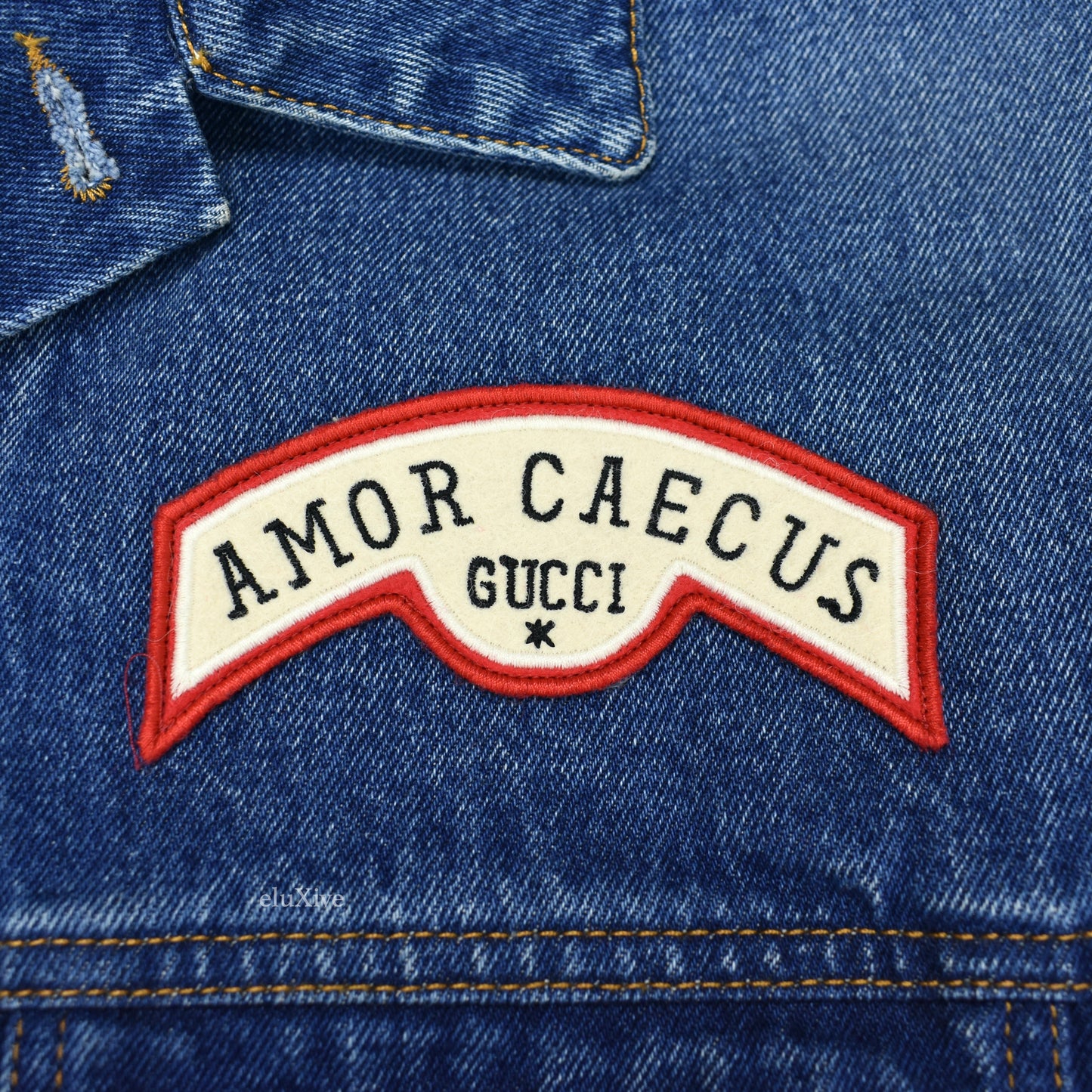 Gucci - Vintage Flocked Logo Denim Trucker Jacket