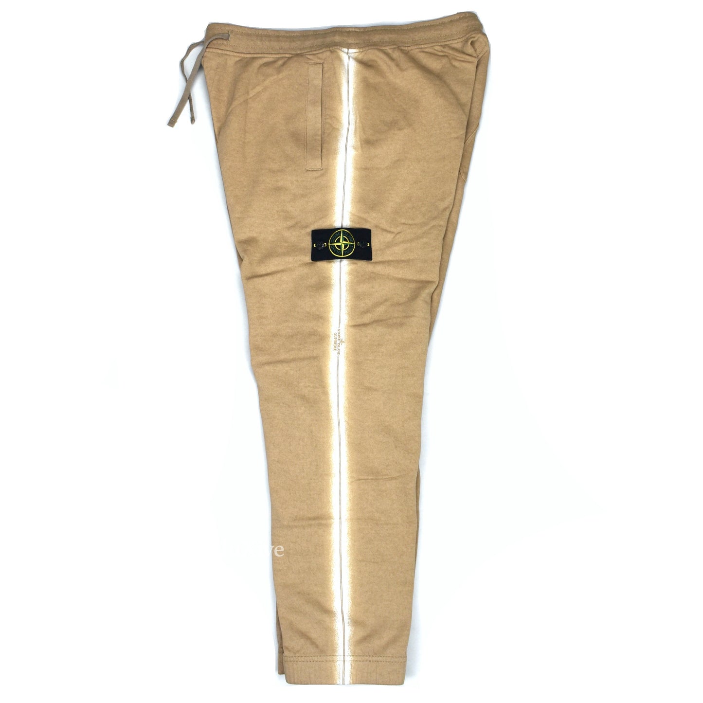 Supreme x Stone Island - Tan Side Stripe Logo Sweatpants